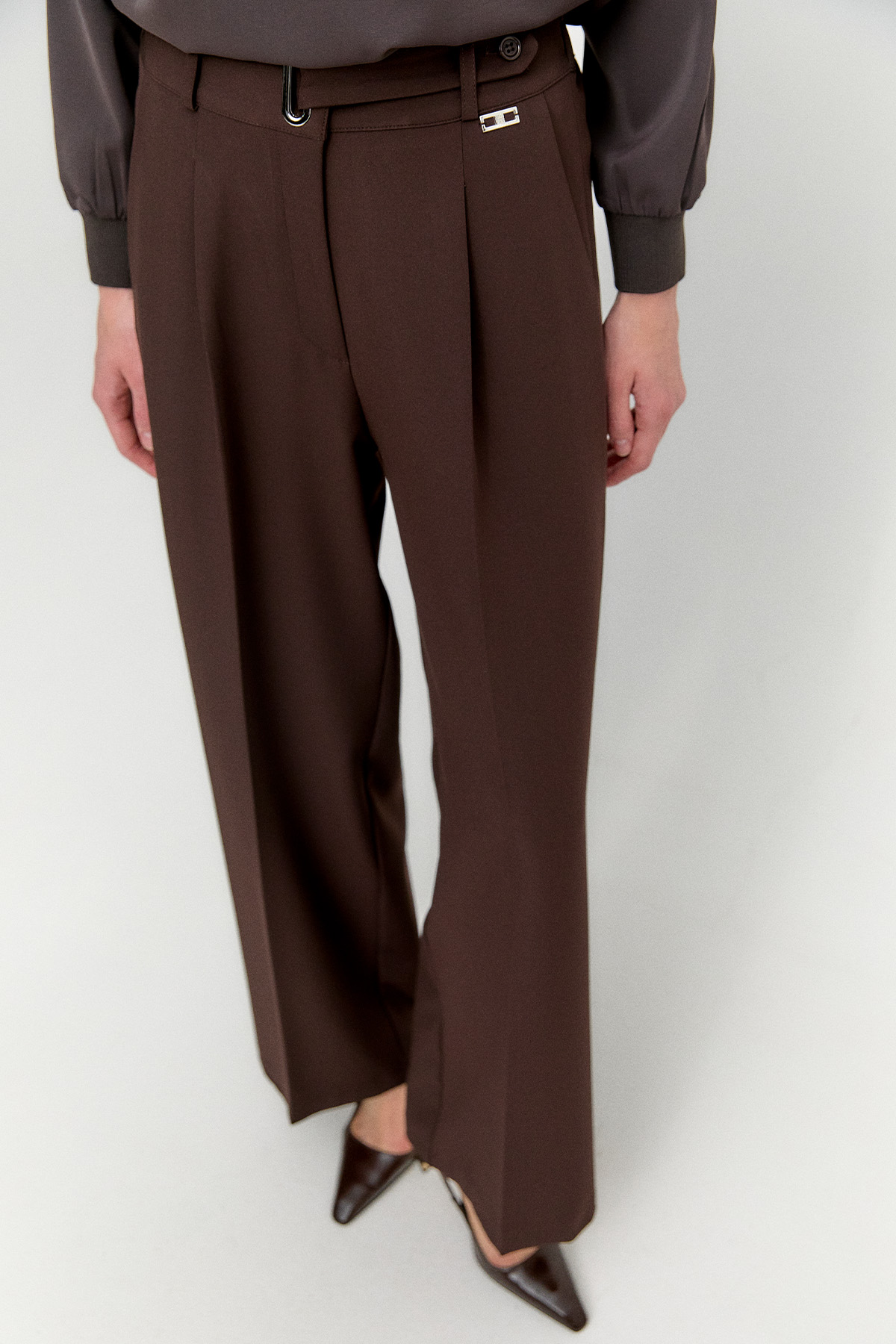 Kemerli Bol Paça Pantolon, Tesettür Giyim