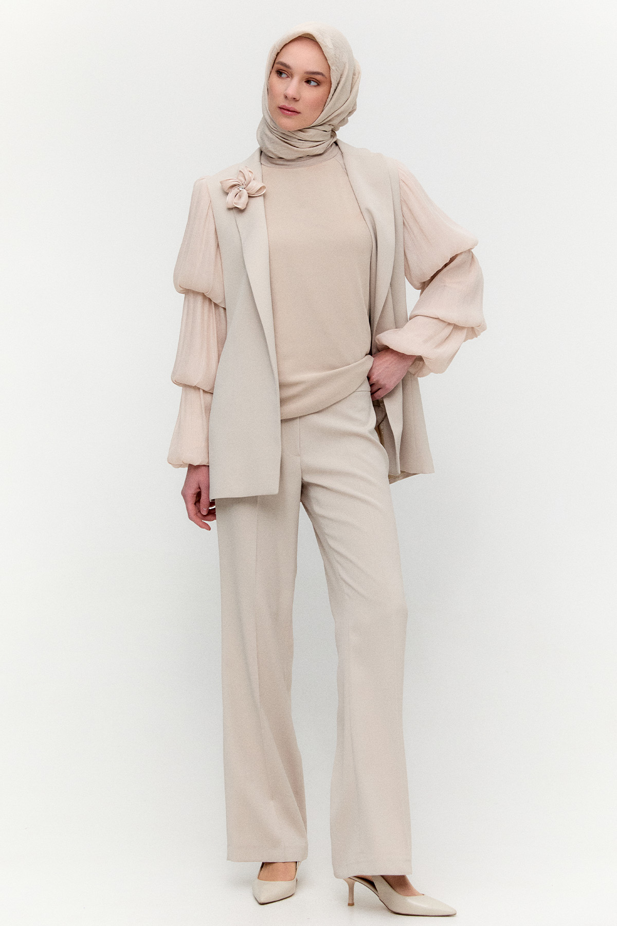 Mat Saten Kumaş Pantolon, Tesettür Giyim