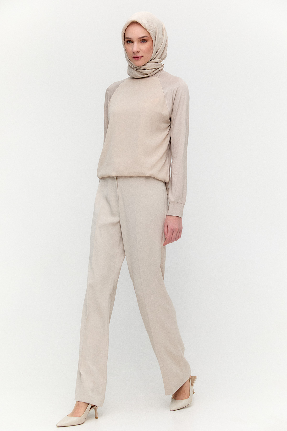 Mat Saten Kumaş Pantolon, Tesettür Giyim