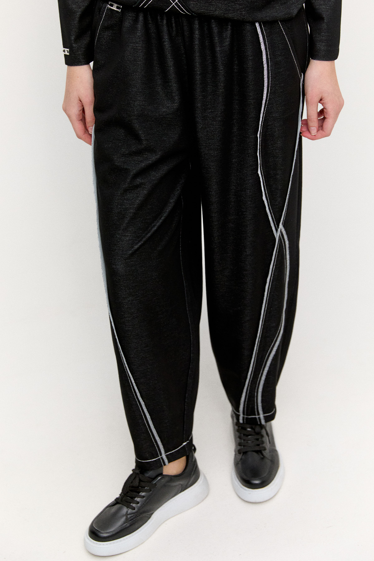 Kontrast Dikişli Spor Pantolon, Tesettür Giyim