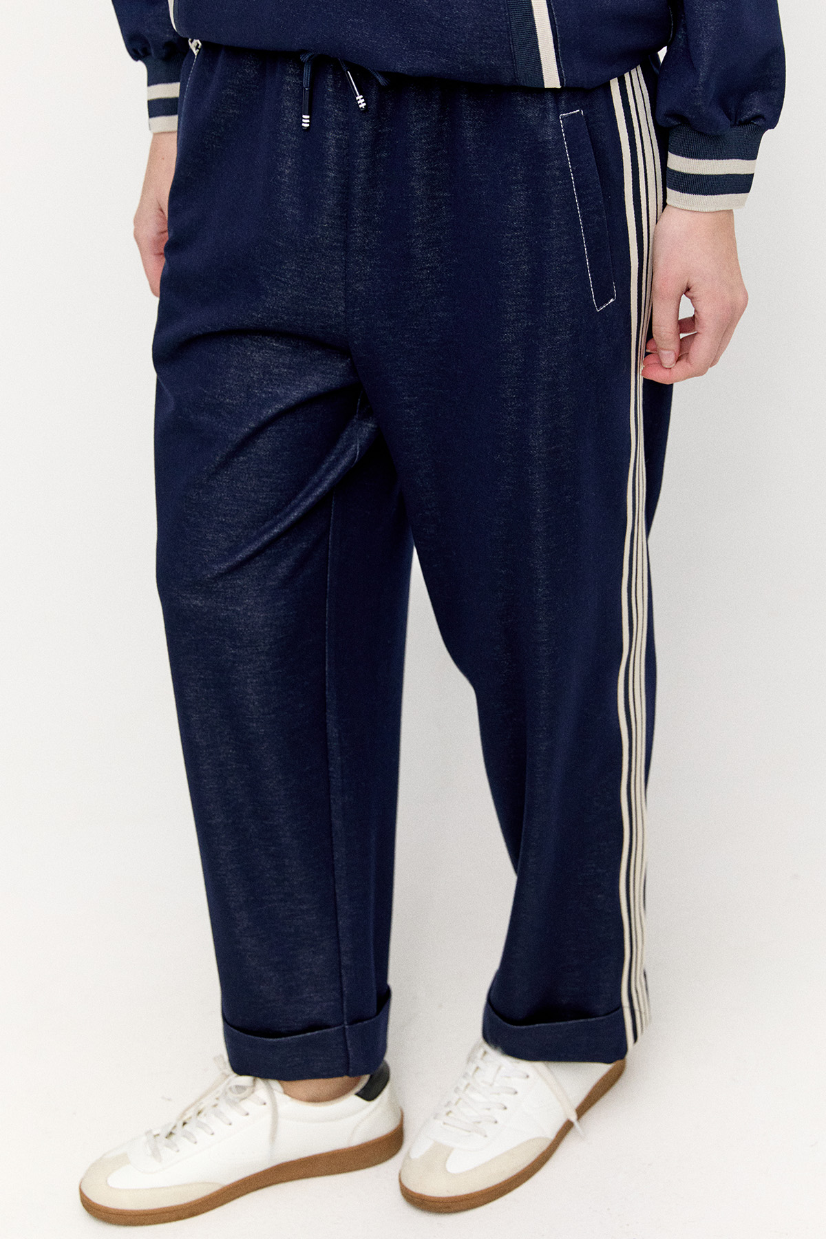 Sportif Şeritli Duble Paça Pantolon, Tesettür Giyim