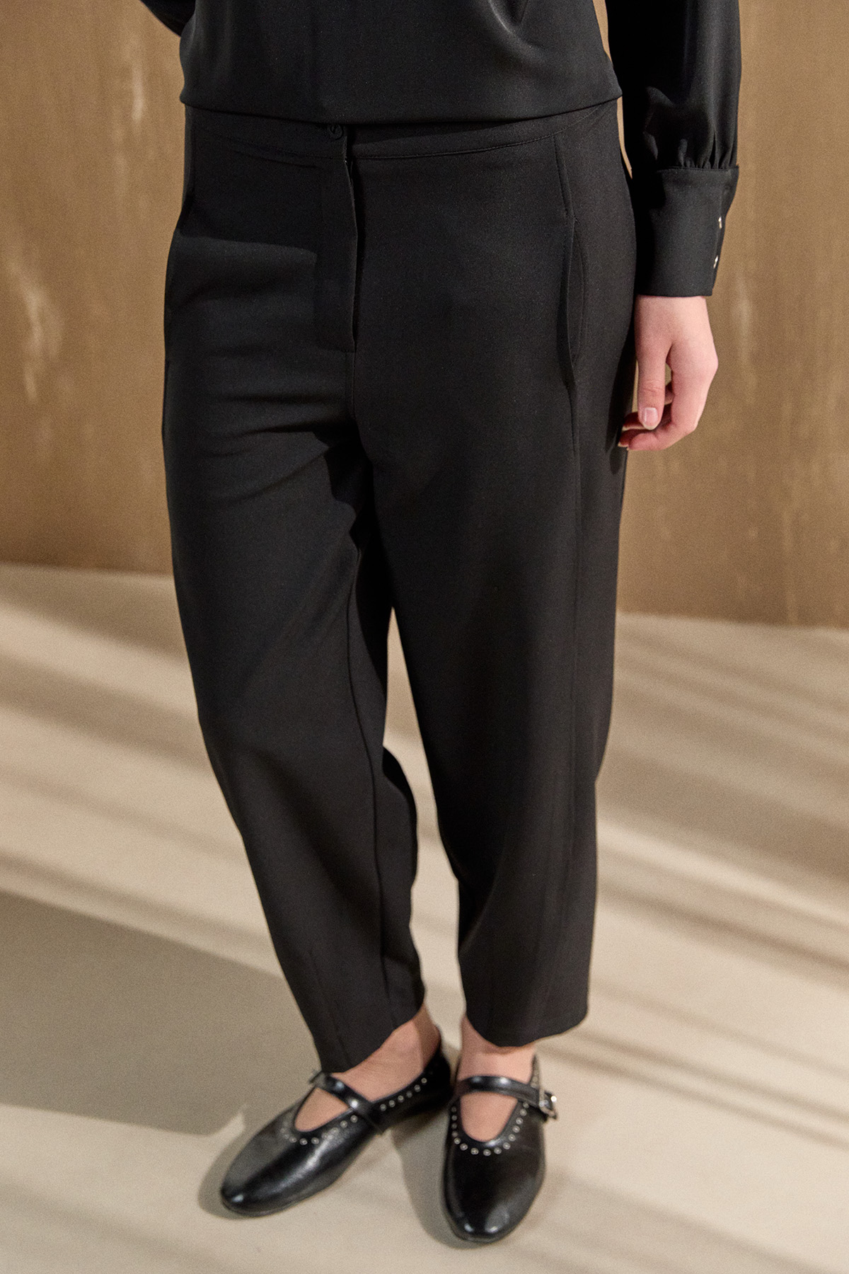 Krep Barrel Fit Pantolon, Tesettür Giyim