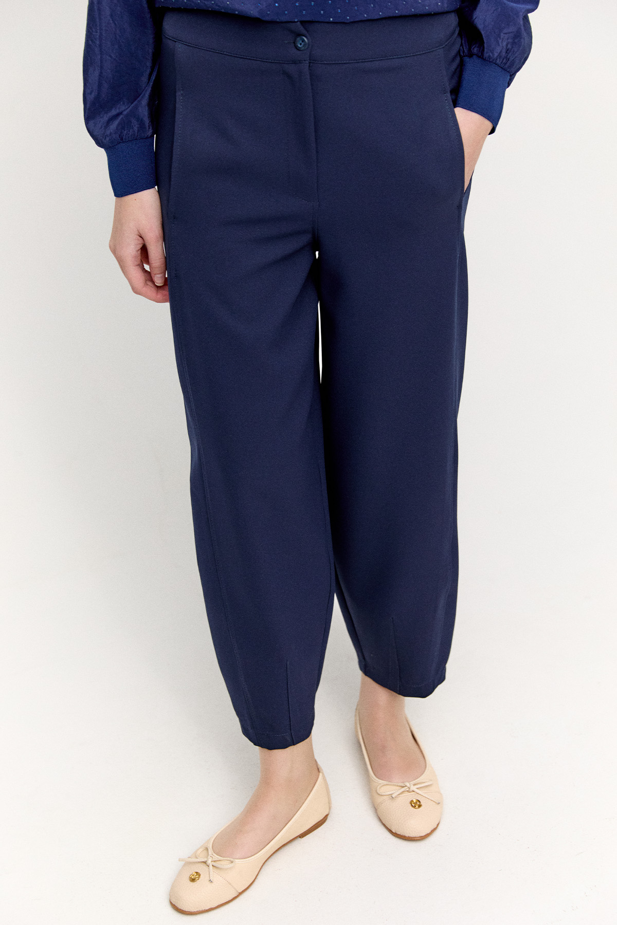 Krep Barrel Fit Pantolon, Tesettür Giyim