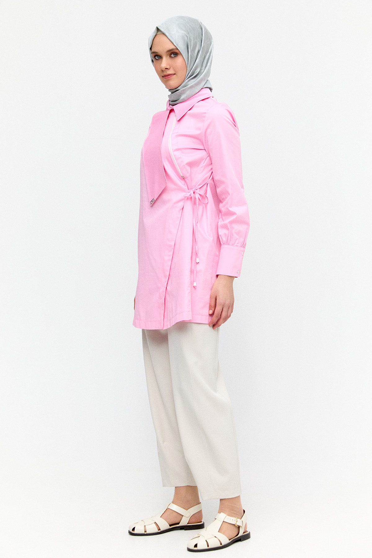 Krep Barrel Fit Pantolon, Tesettür Giyim