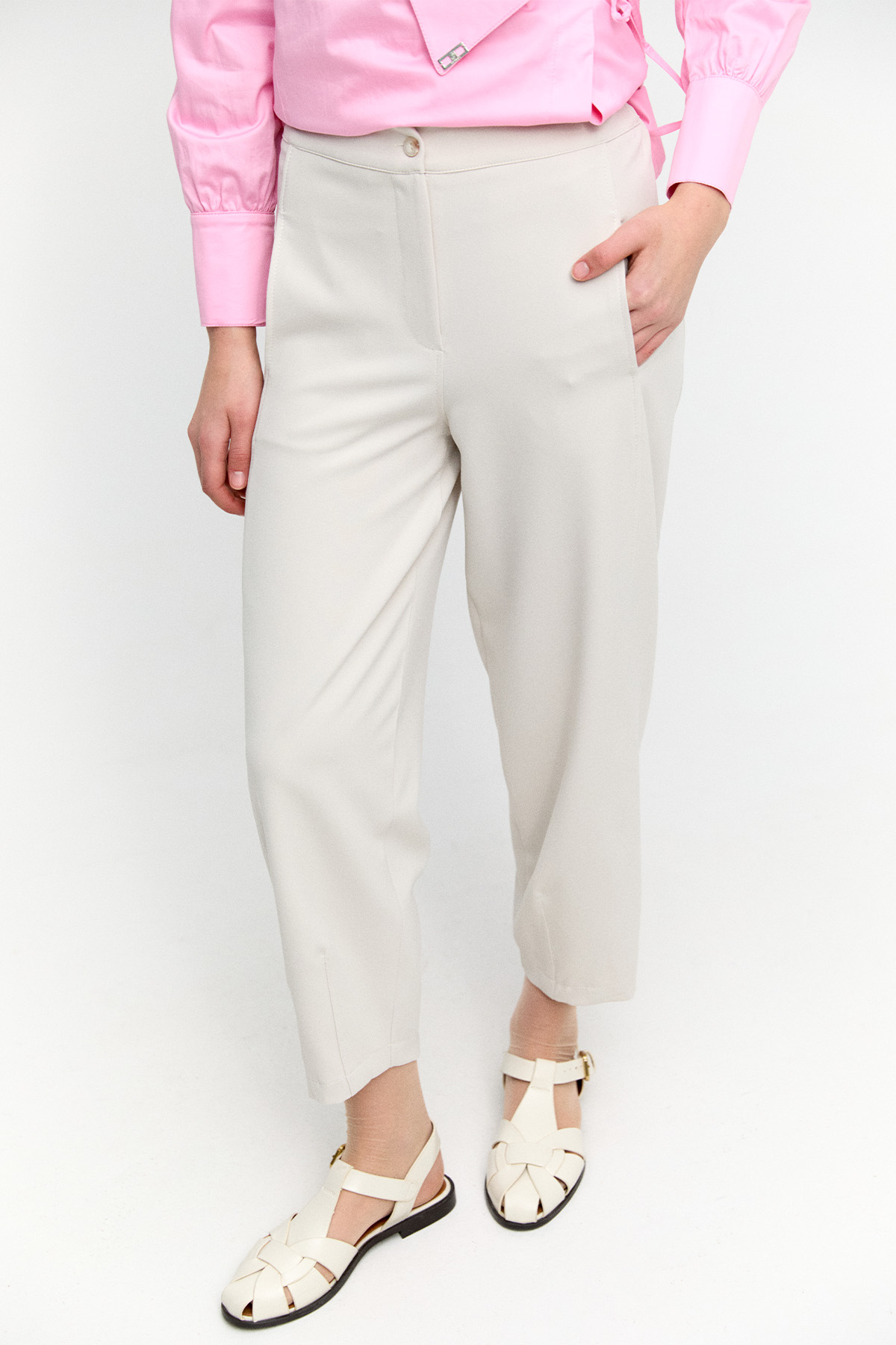 Krep Barrel Fit Pantolon, Tesettür Giyim