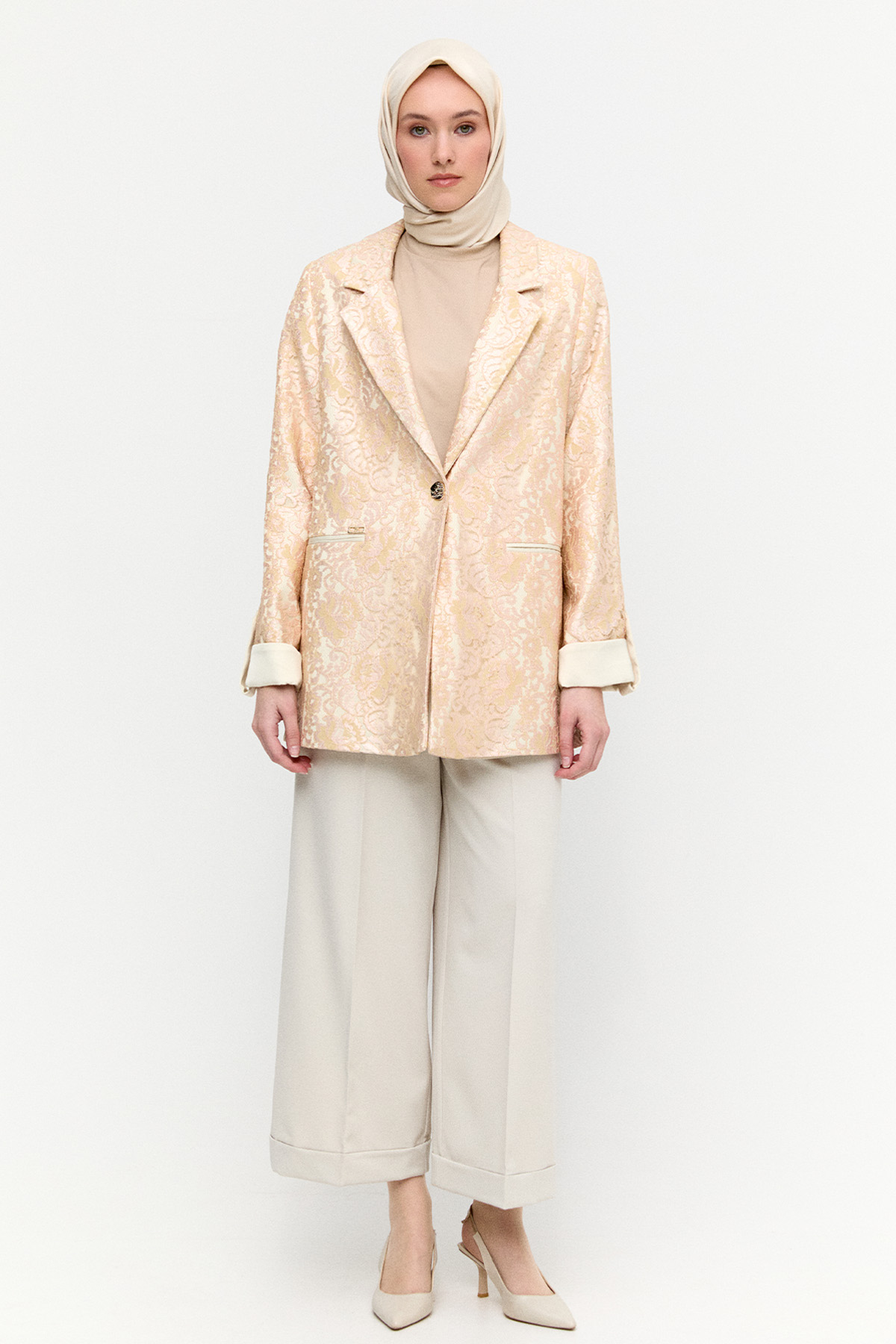 Duble Paça Lastikli Pantolon, Tesettür Giyim