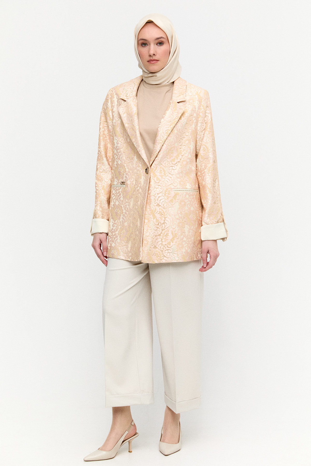 Duble Paça Lastikli Pantolon, Tesettür Giyim