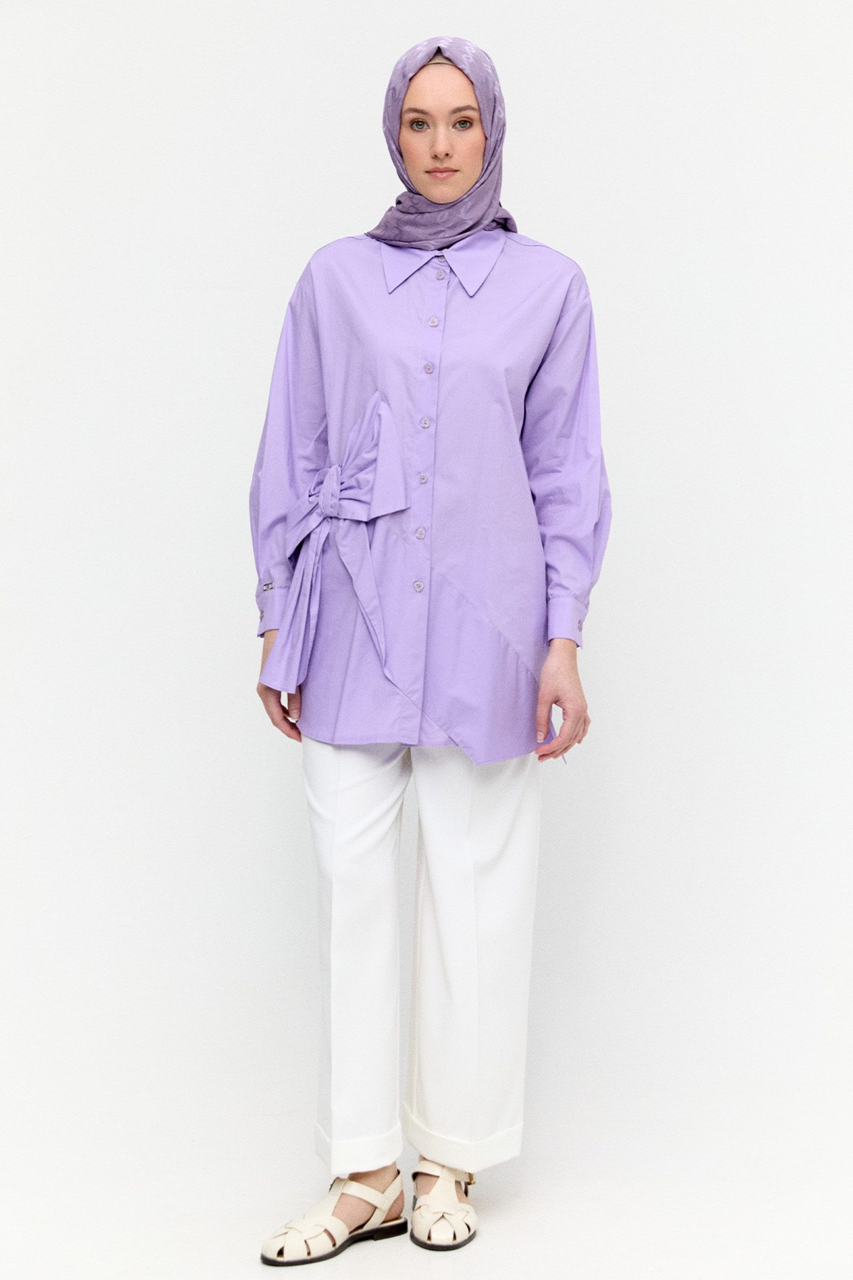 Duble Paça Lastikli Pantolon, Tesettür Giyim