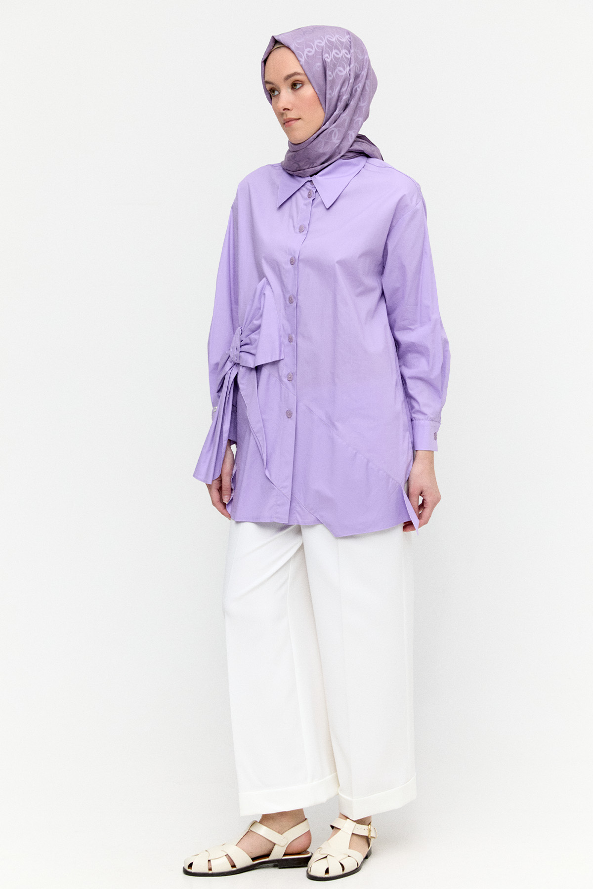 Duble Paça Lastikli Pantolon, Tesettür Giyim