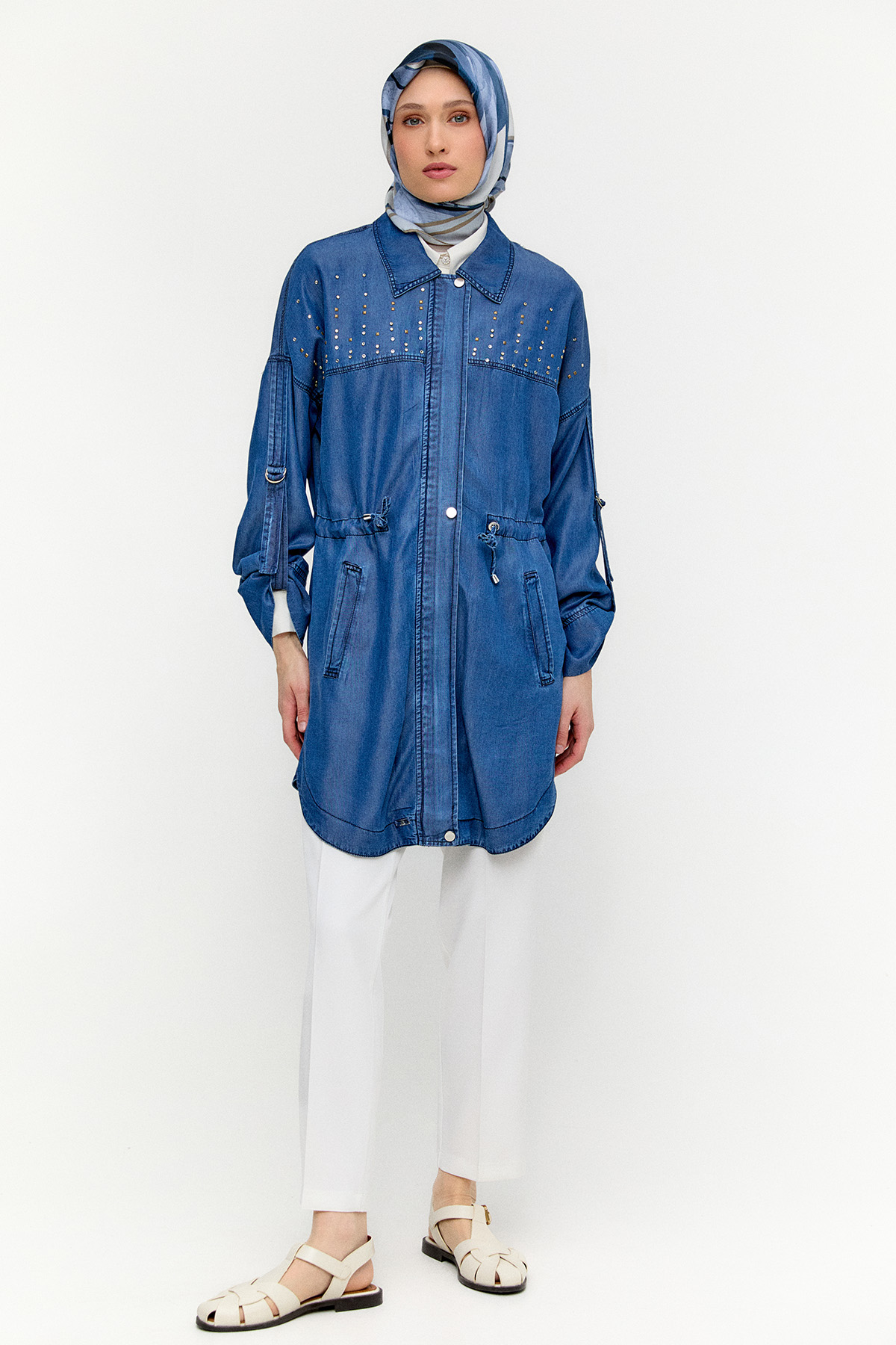 Süs Düğmeli Havuç Pantolon, Tesettür Giyim