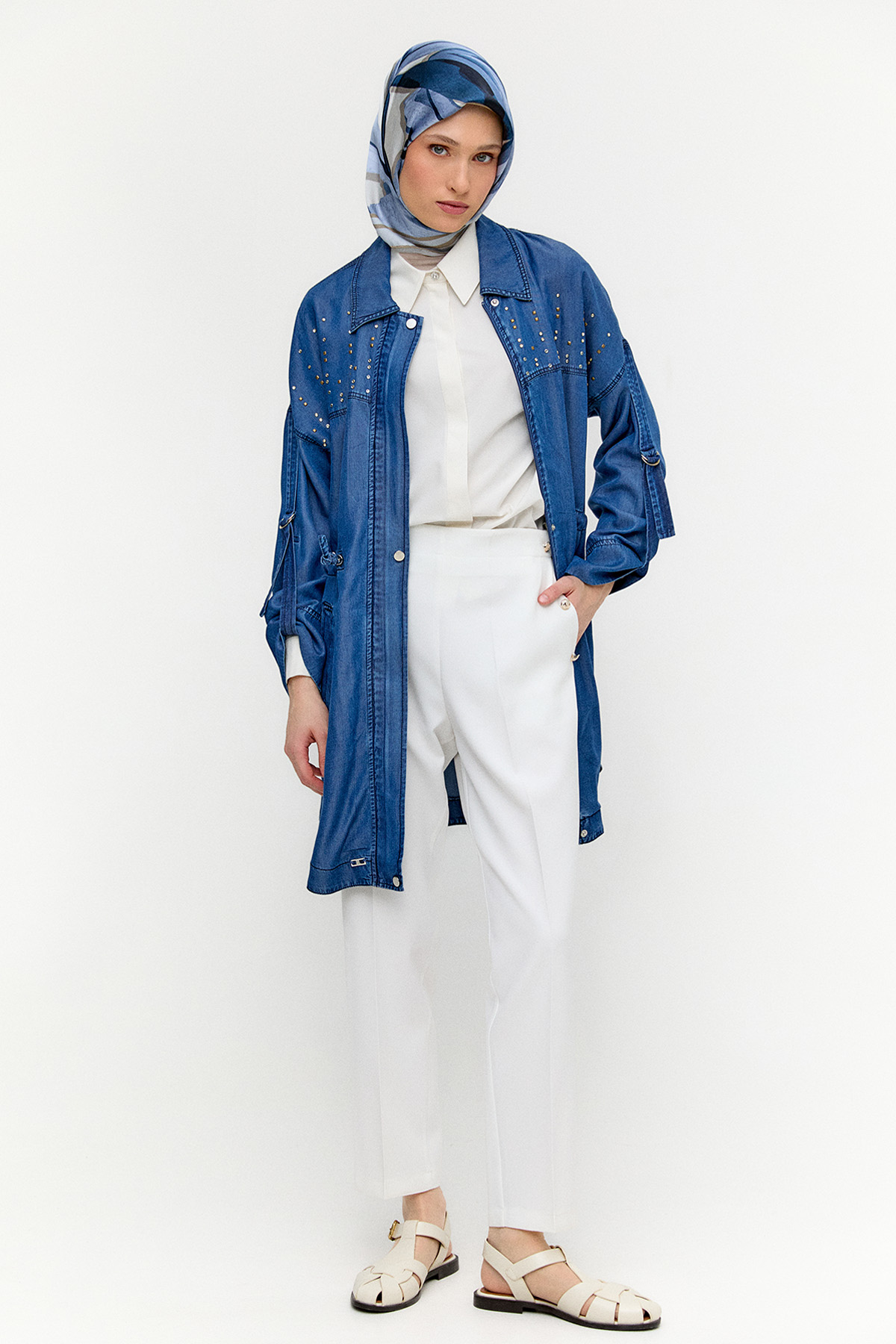 Süs Düğmeli Havuç Pantolon, Tesettür Giyim