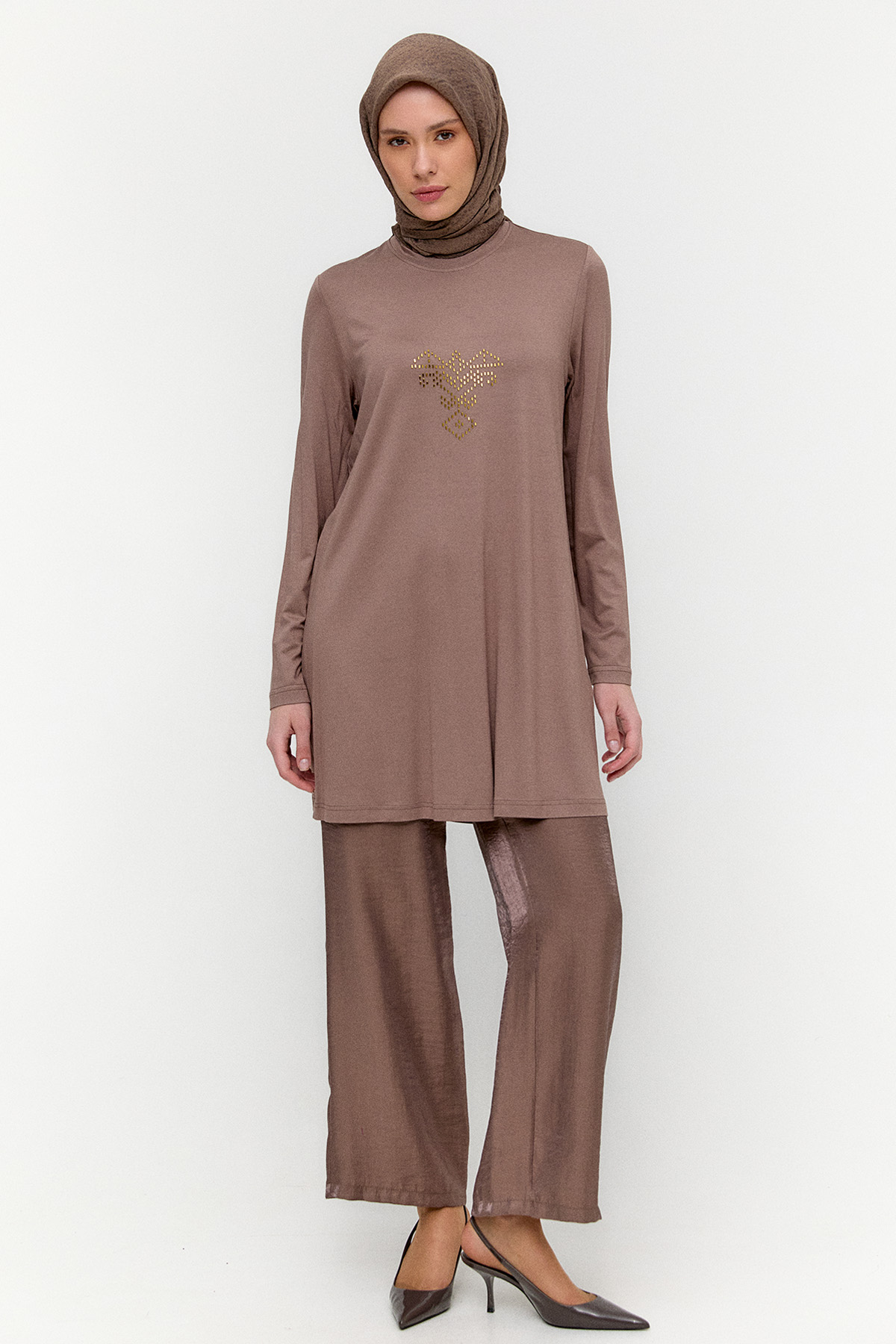 Geniş Paça Jakarlı Pantolon, Tesettür Giyim