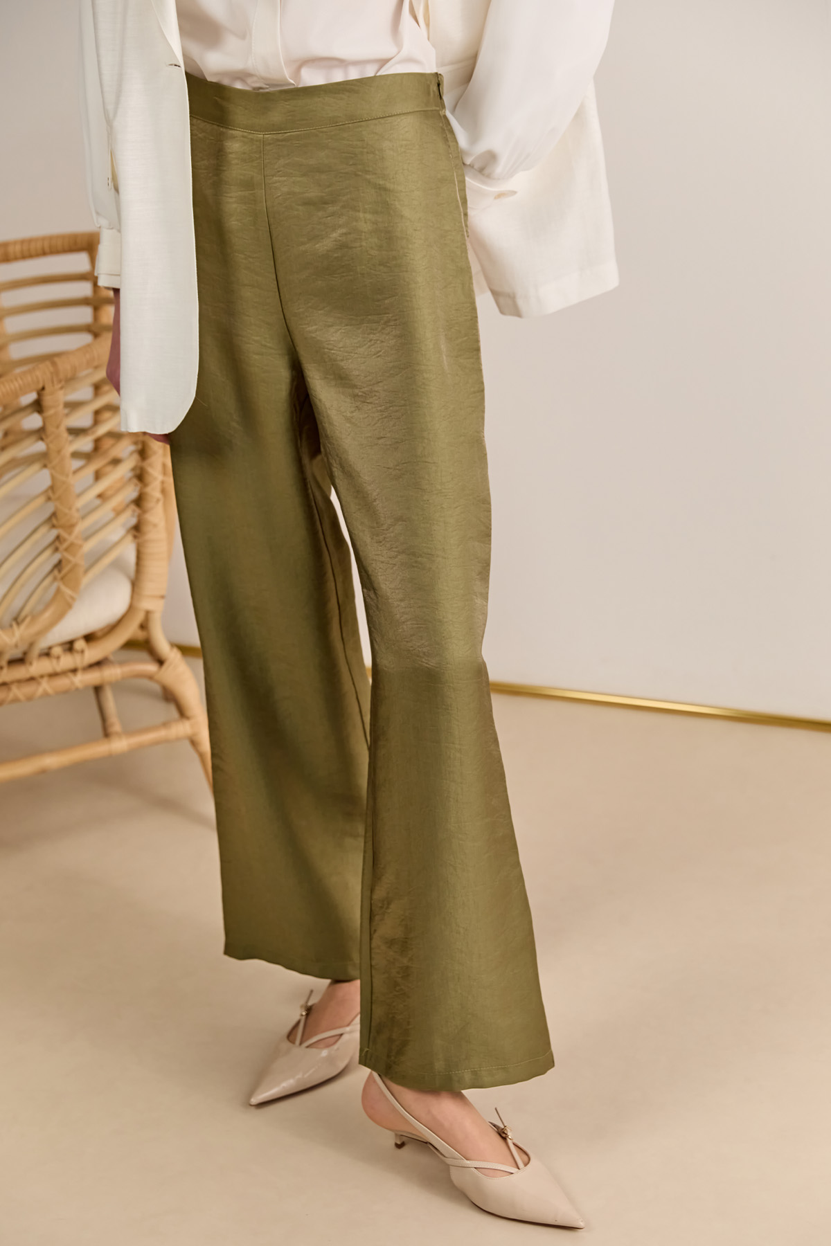 Geniş Paça Jakarlı Pantolon, Tesettür Giyim