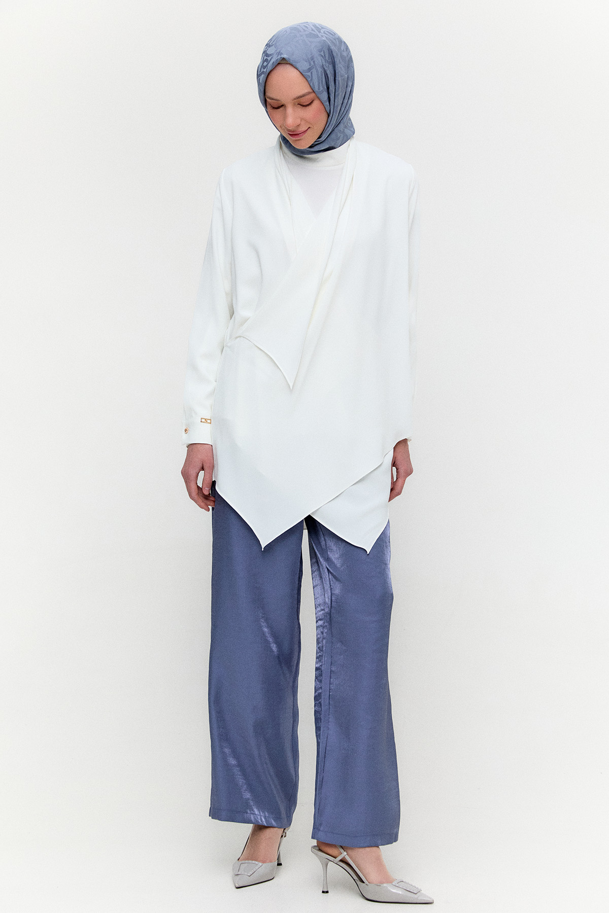 Geniş Paça Jakarlı Pantolon, Tesettür Giyim