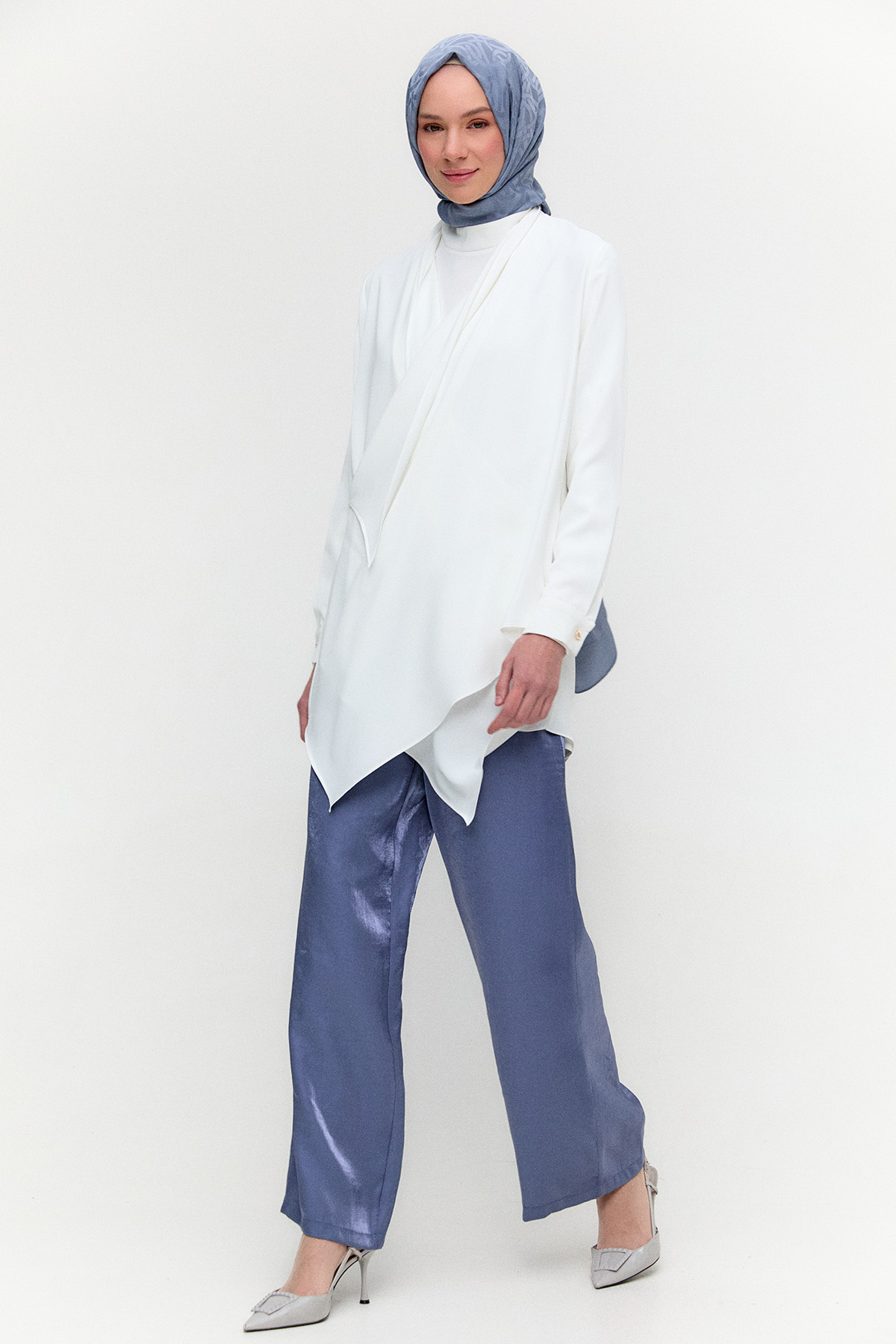 Geniş Paça Jakarlı Pantolon, Tesettür Giyim