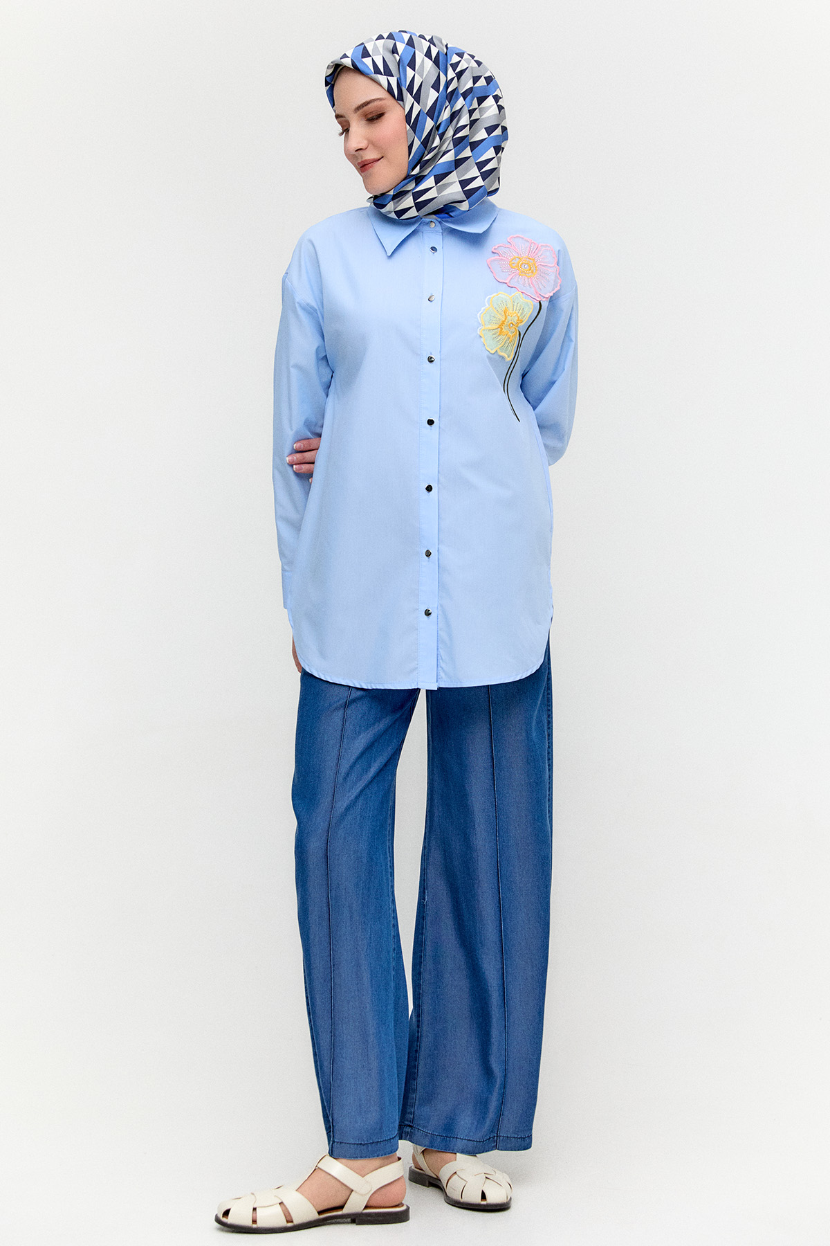 Beli Lastikli Geniş Paça Pantolon, Tesettür Giyim