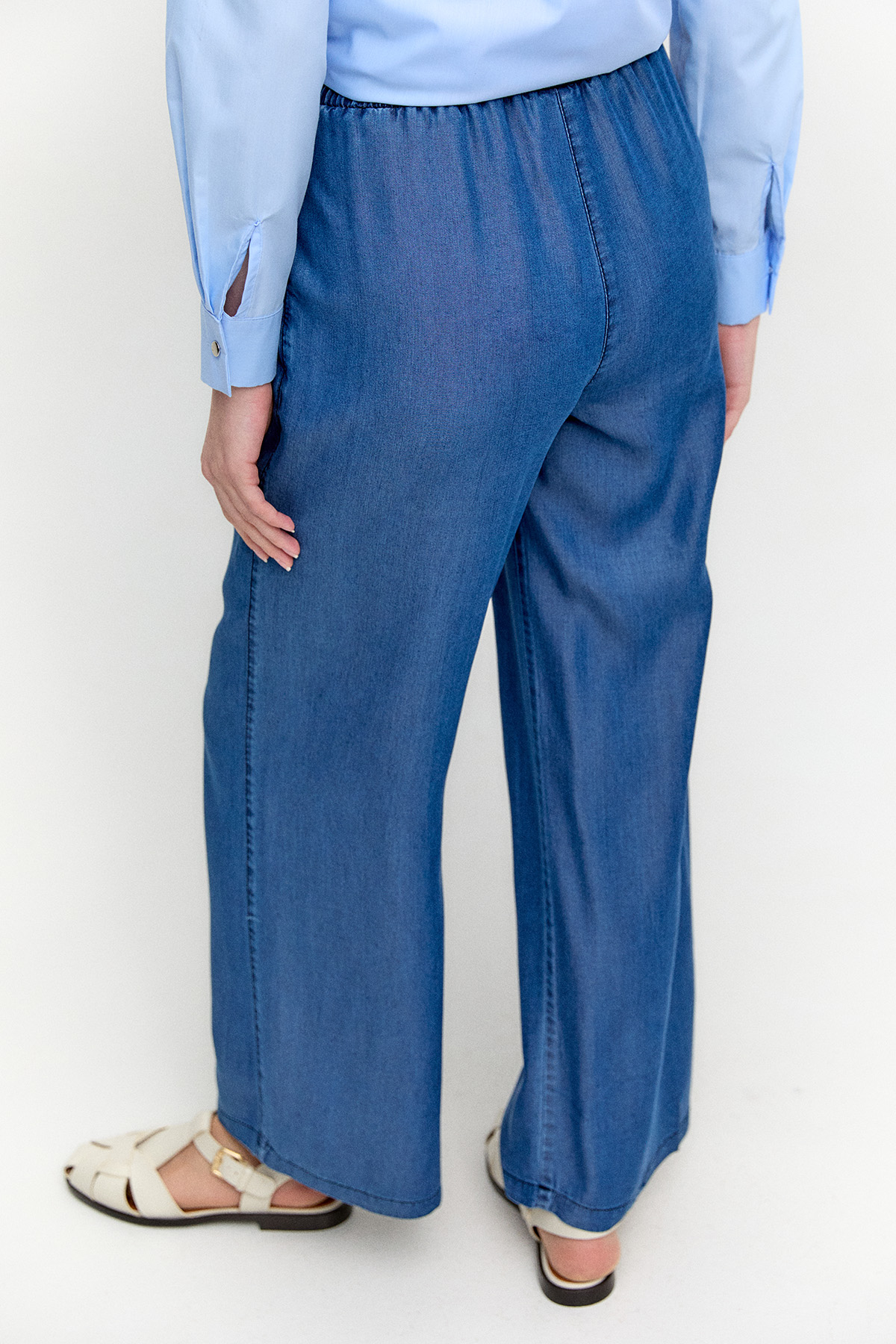 Beli Lastikli Geniş Paça Pantolon, Tesettür Giyim