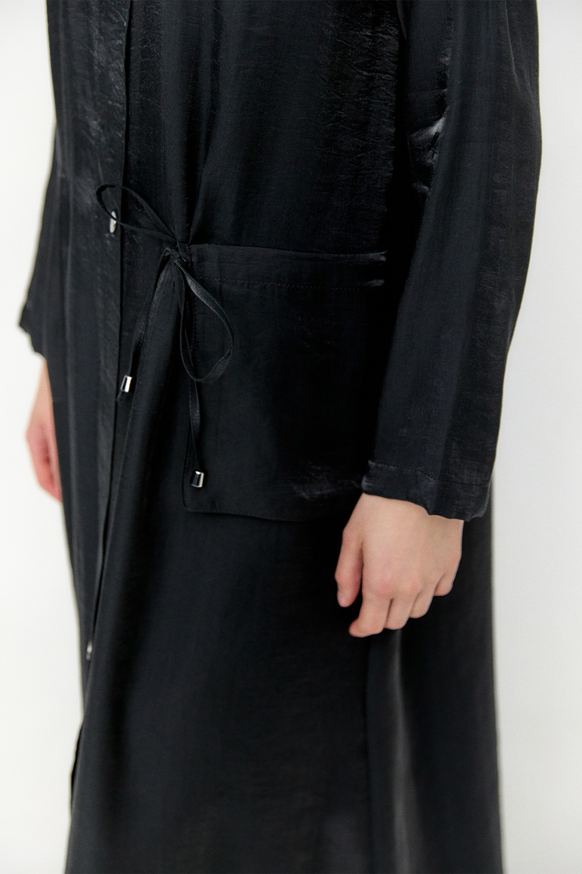 Fermuarlı Jakarlı Pardesü, Tesettür Giyim