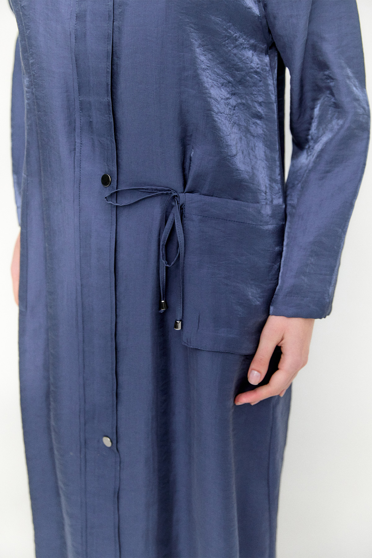 Fermuarlı Jakarlı Pardesü, Tesettür Giyim