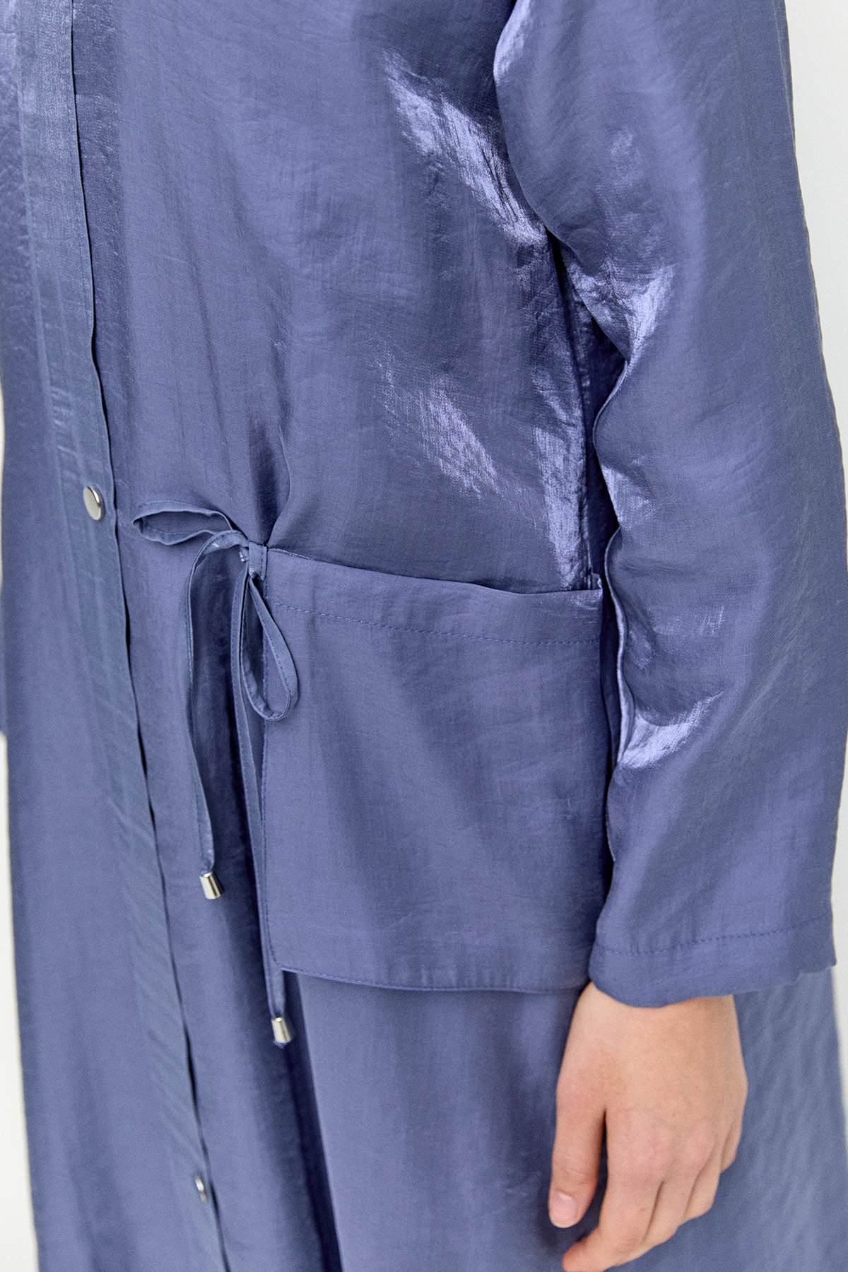 Fermuarlı Jakarlı Pardesü, Tesettür Giyim