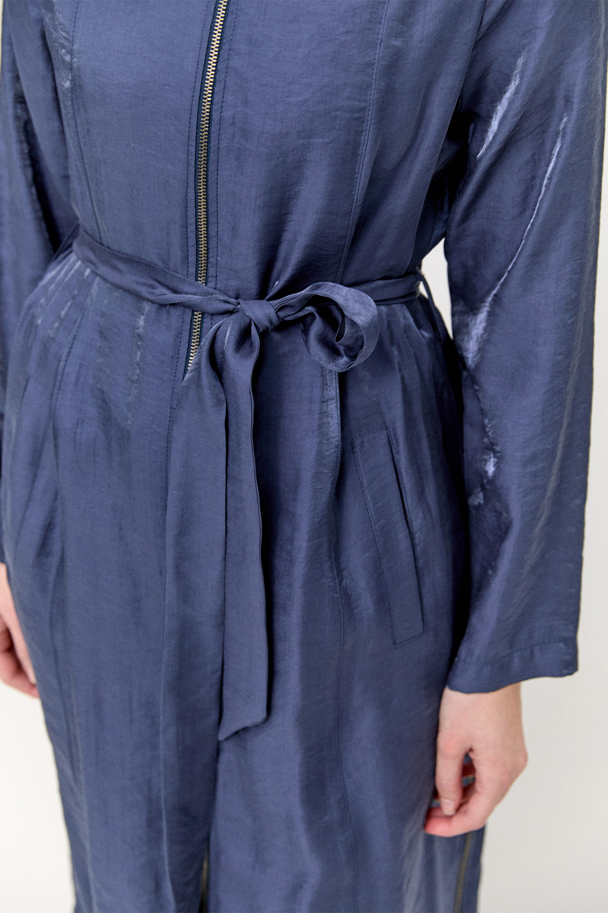 Jakarlı Kuşaklı Pardesü, Tesettür Giyim