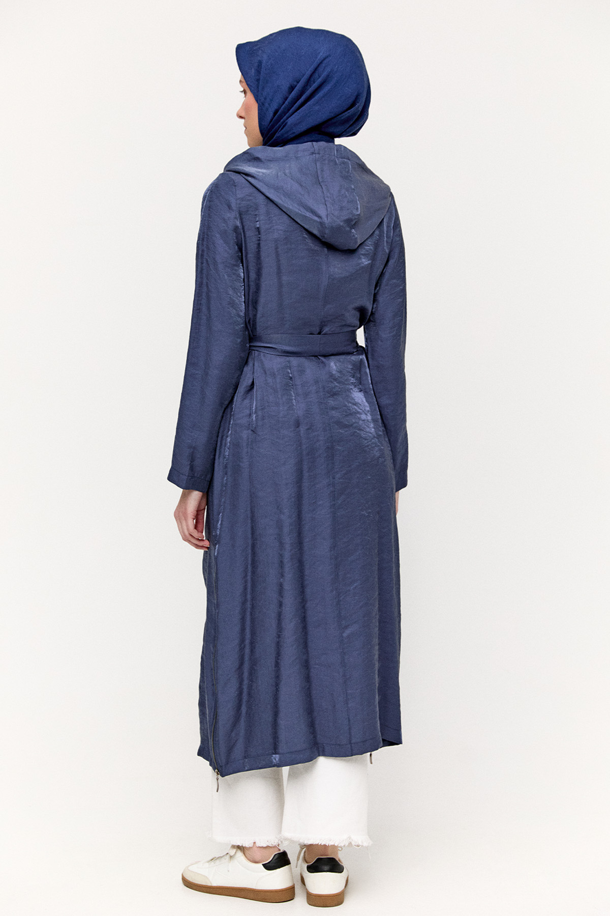 Jakarlı Kuşaklı Pardesü, Tesettür Giyim