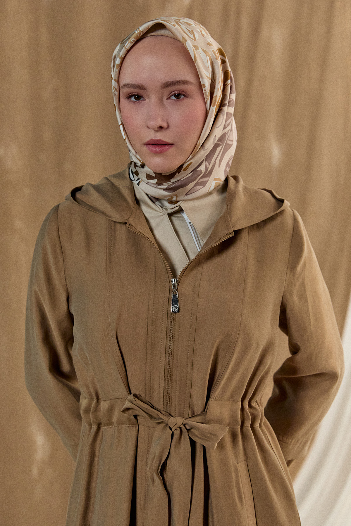 Kapüşonlu Cepli Spor Pardesü, Tesettür Giyim