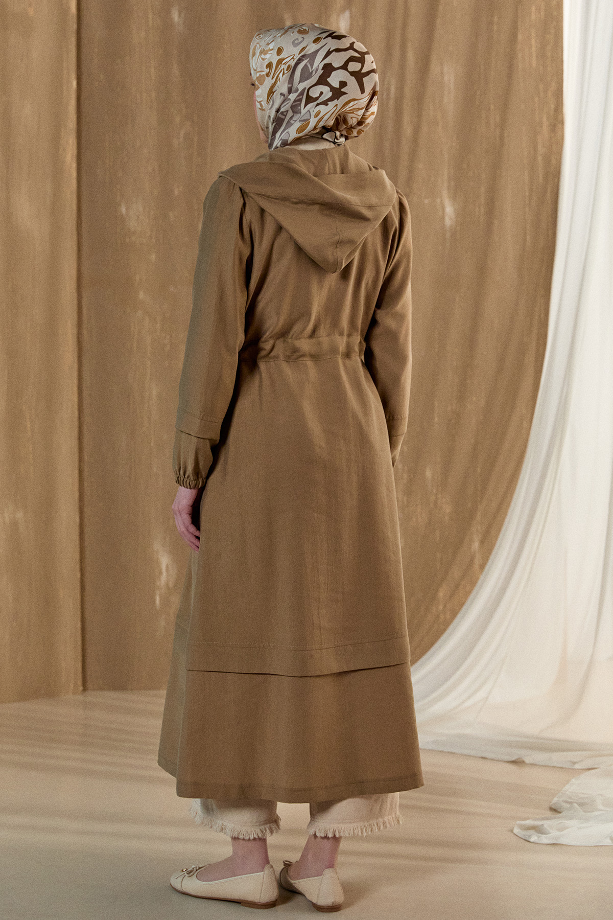 Kapüşonlu Cepli Spor Pardesü, Tesettür Giyim