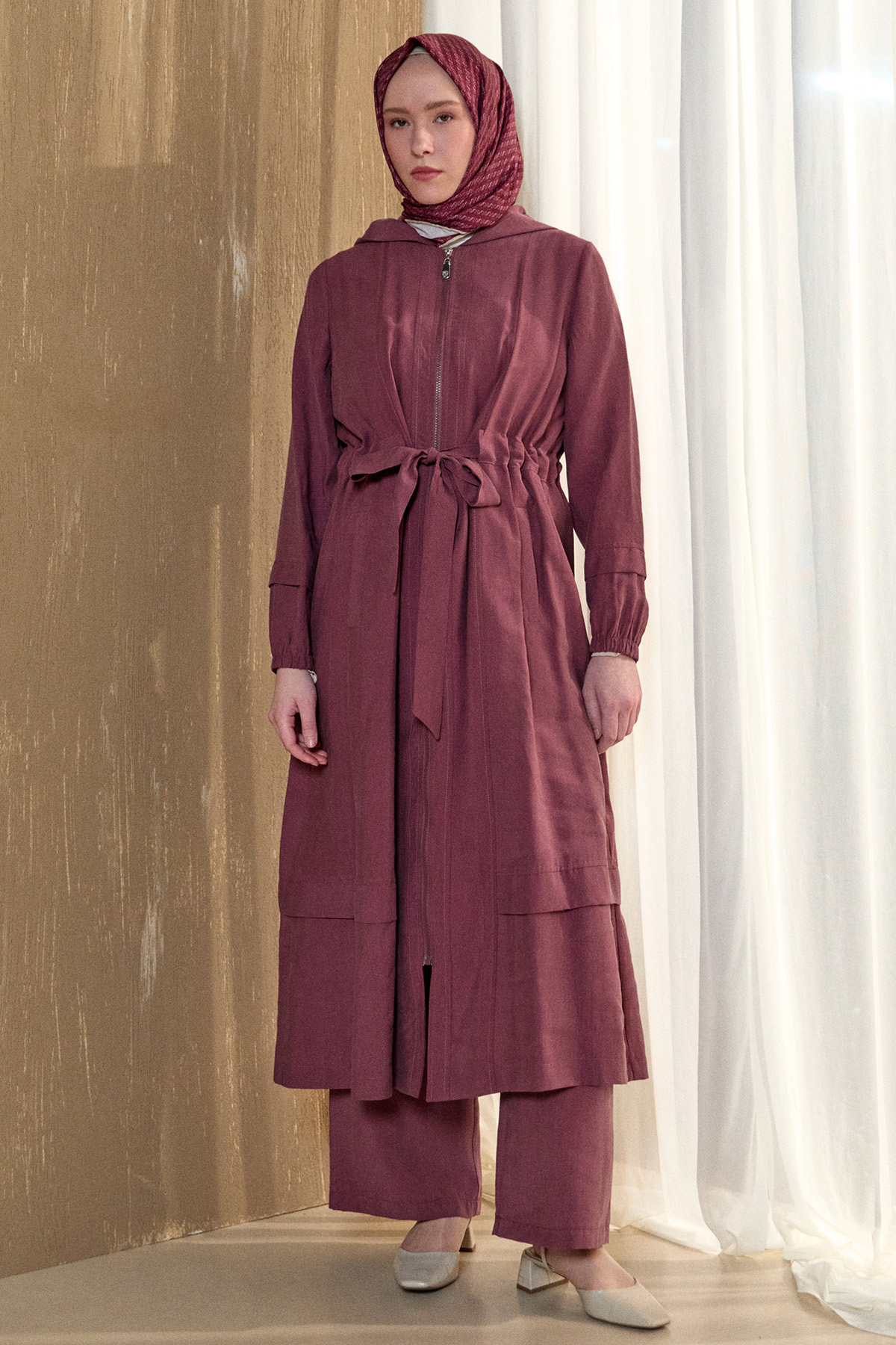 Kapüşonlu Cepli Spor Pardesü, Tesettür Giyim