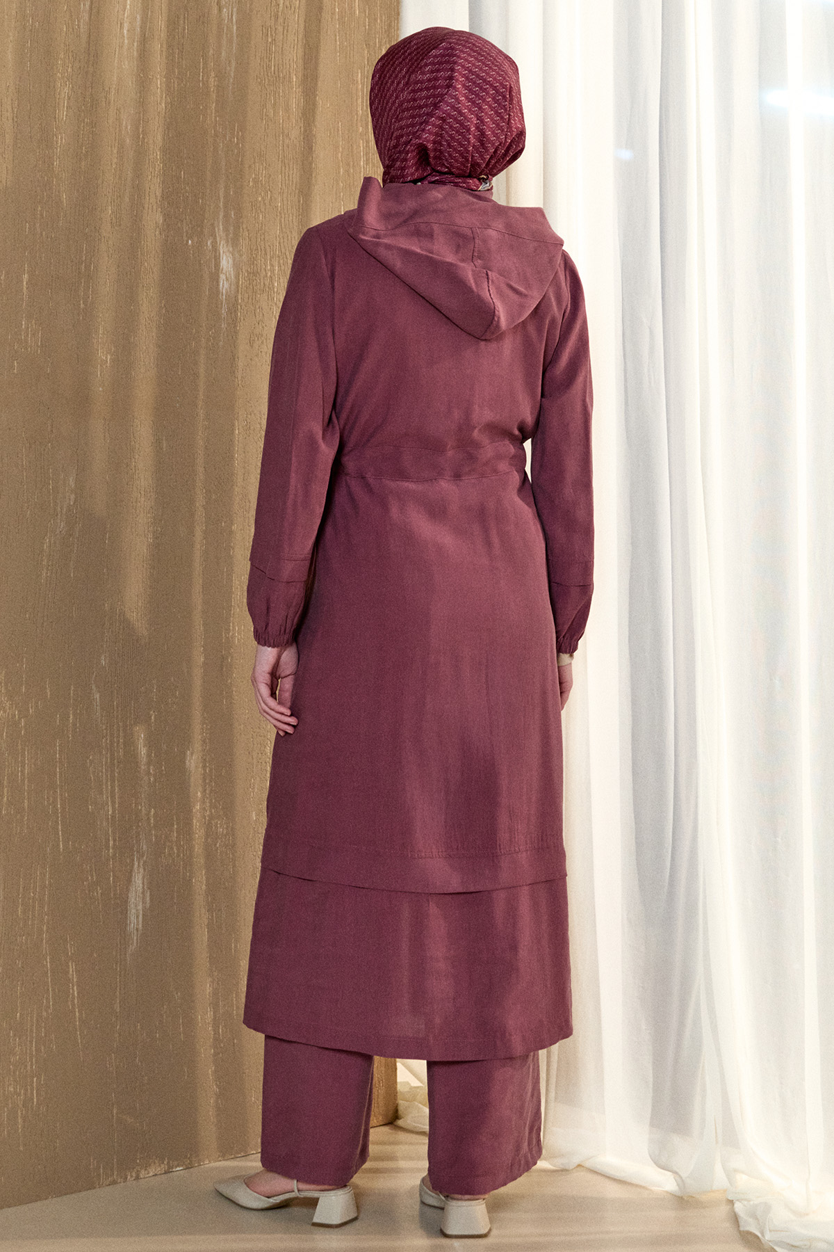 Kapüşonlu Cepli Spor Pardesü, Tesettür Giyim