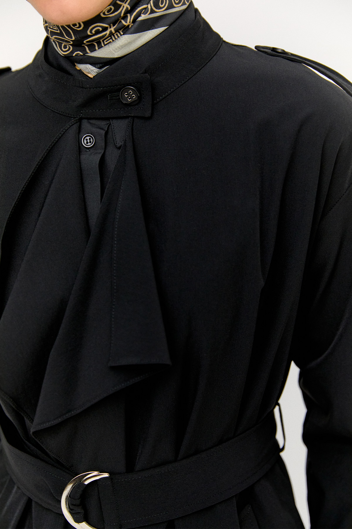 Hakim Yakalı Kemerli Pardesü, Tesettür Giyim