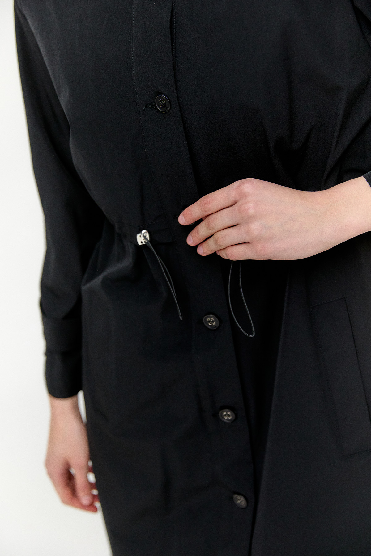 Kemerli Stoper Detaylı Pardesü, Tesettür Giyim