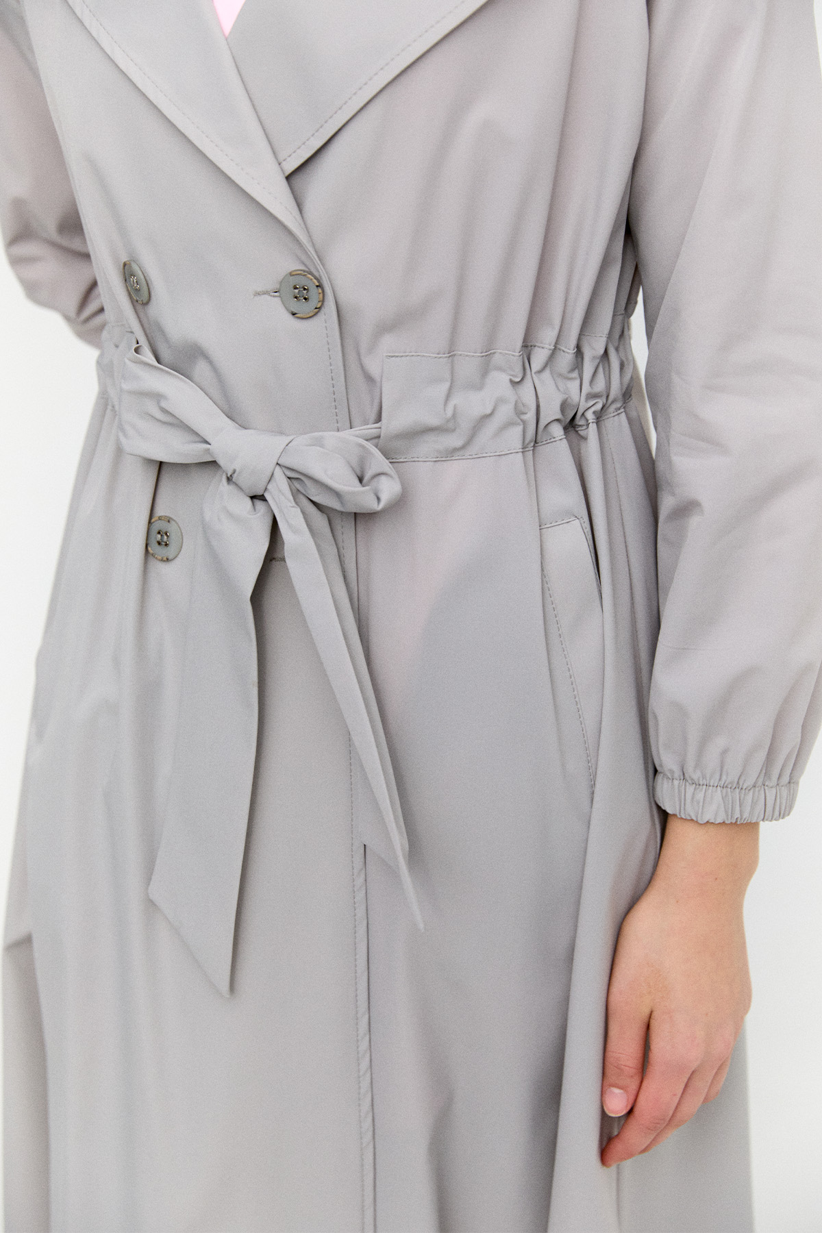 Kruvaze Kuşaklı Pardesü, Tesettür Giyim