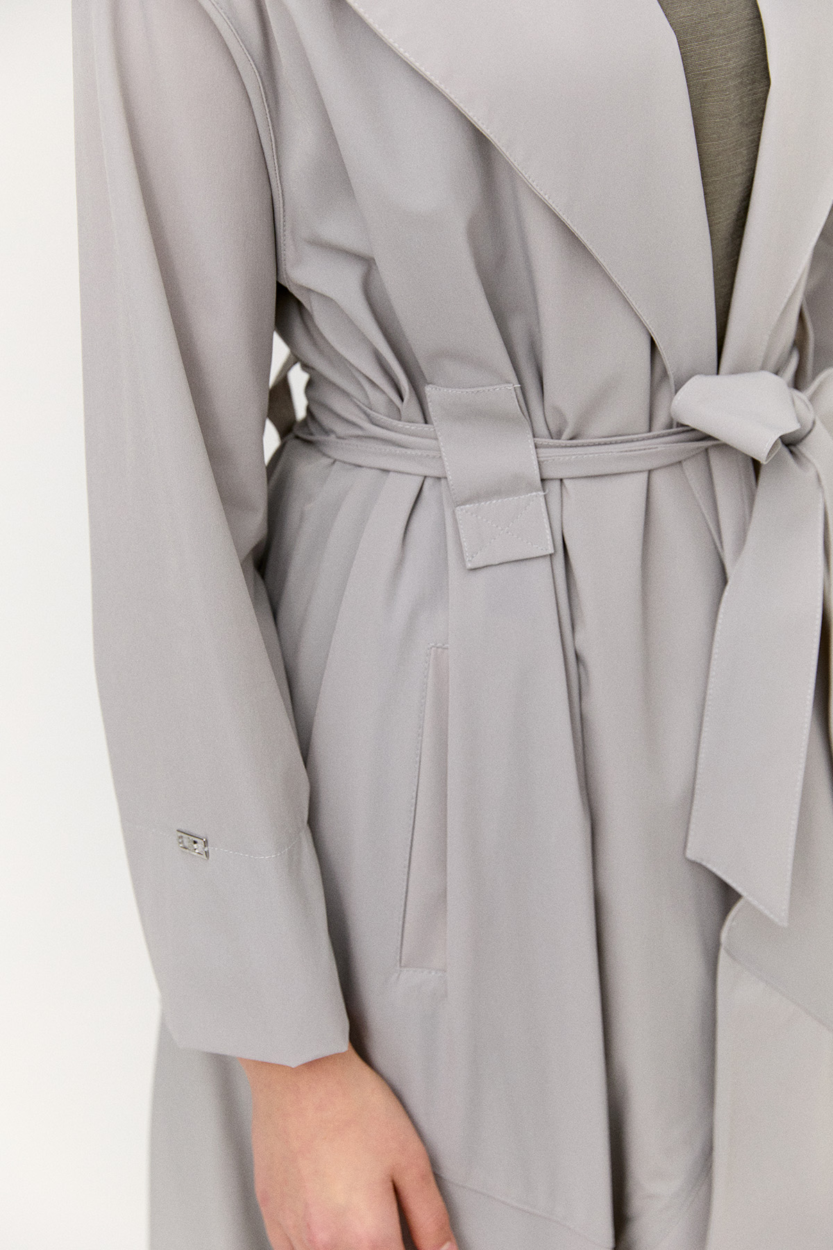 Şal Yakalı Kuşaklı Pardesü, Tesettür Giyim