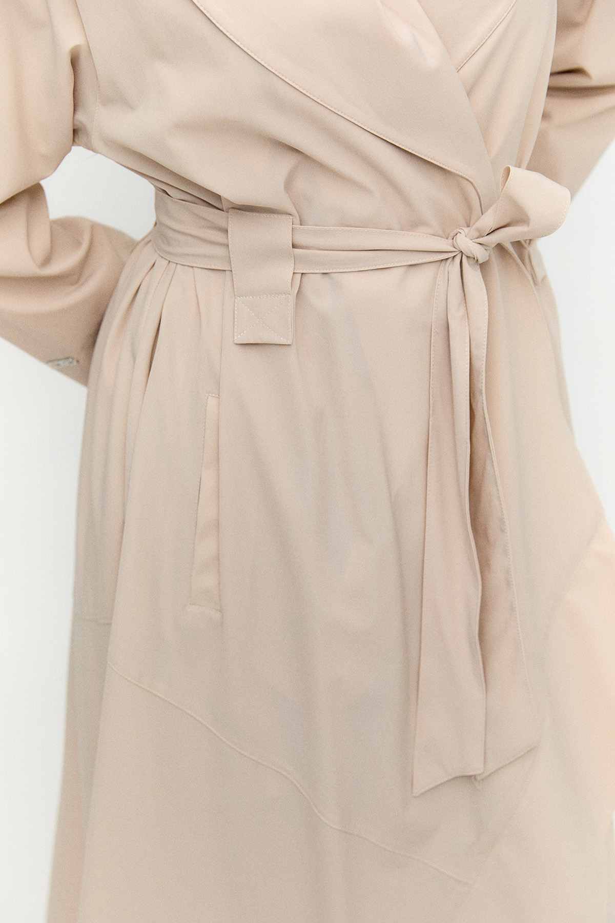 Şal Yakalı Kuşaklı Pardesü, Tesettür Giyim