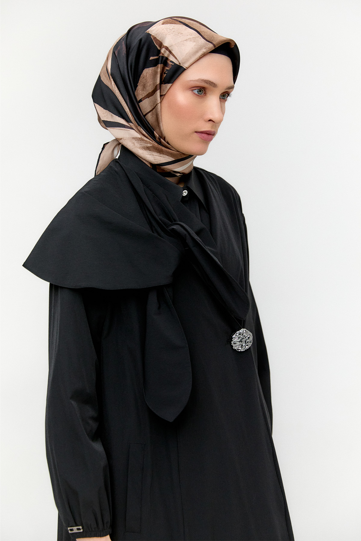 Mono Kapamalı Oversize Pardesü, Tesettür Giyim