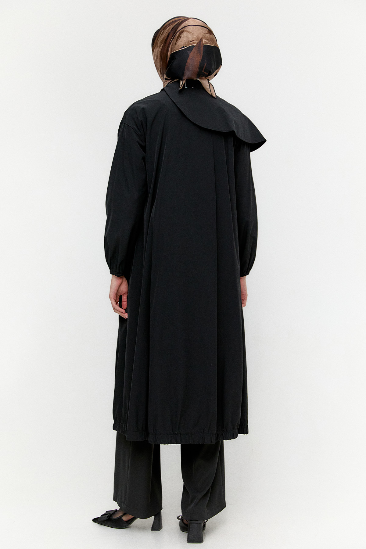 Mono Kapamalı Oversize Pardesü, Tesettür Giyim