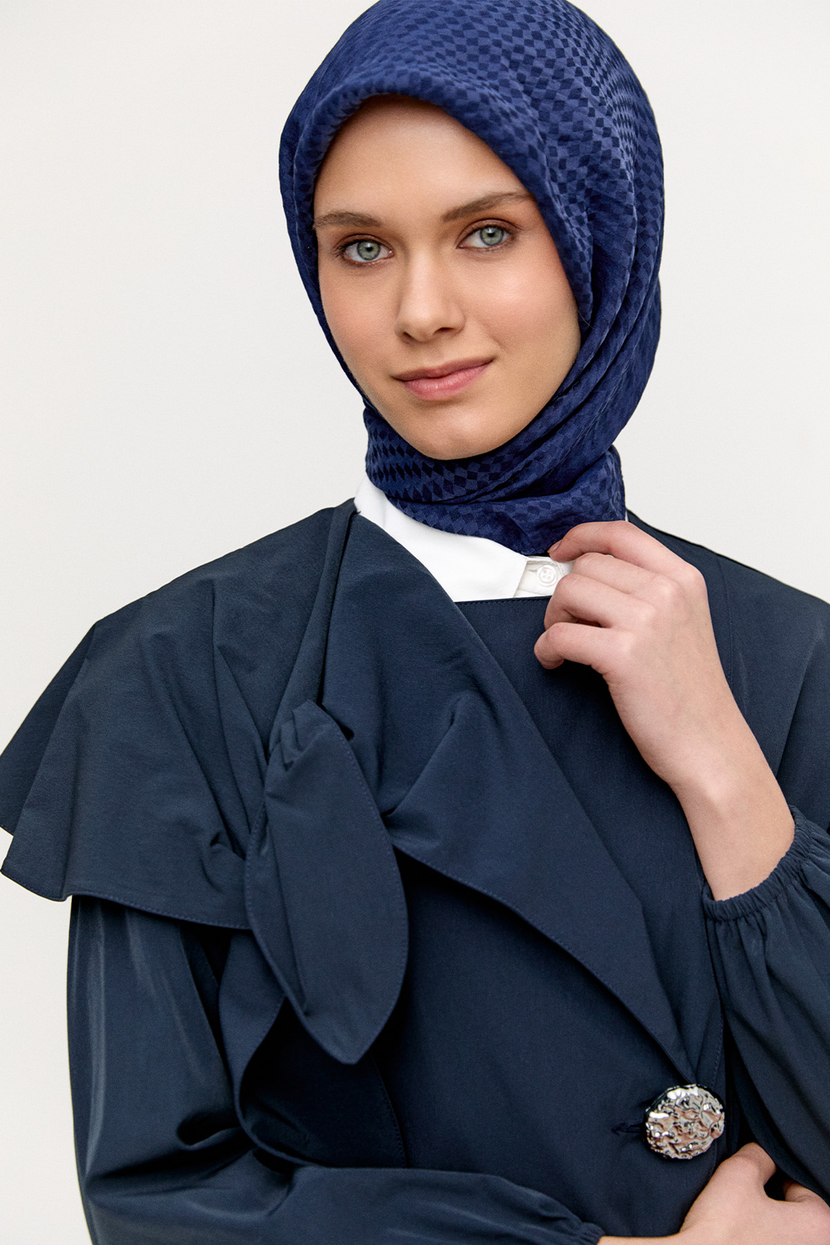 Mono Kapamalı Oversize Pardesü, Tesettür Giyim