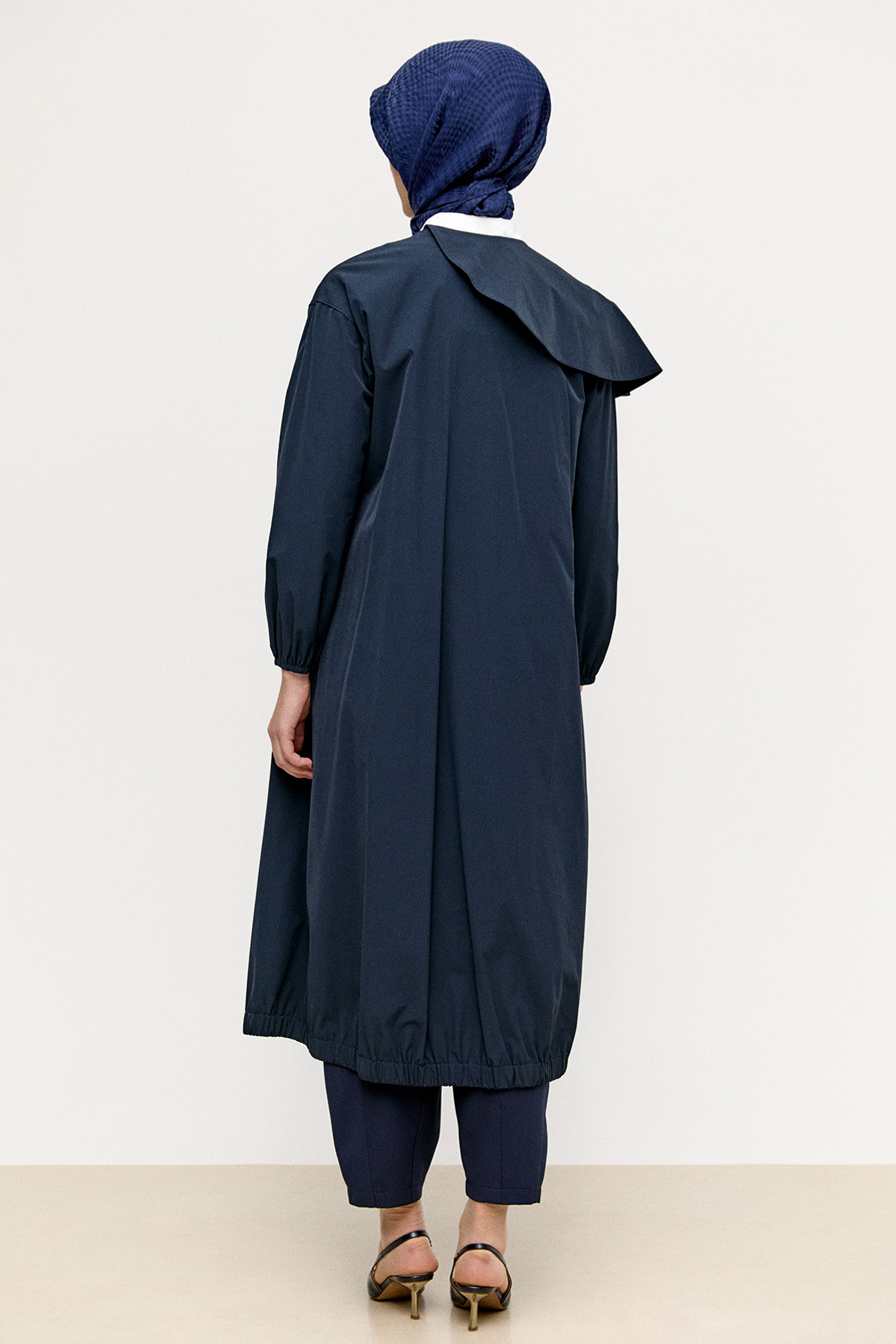 Mono Kapamalı Oversize Pardesü, Tesettür Giyim