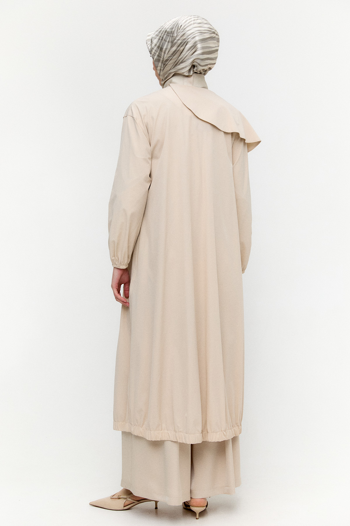 Mono Kapamalı Oversize Pardesü, Tesettür Giyim