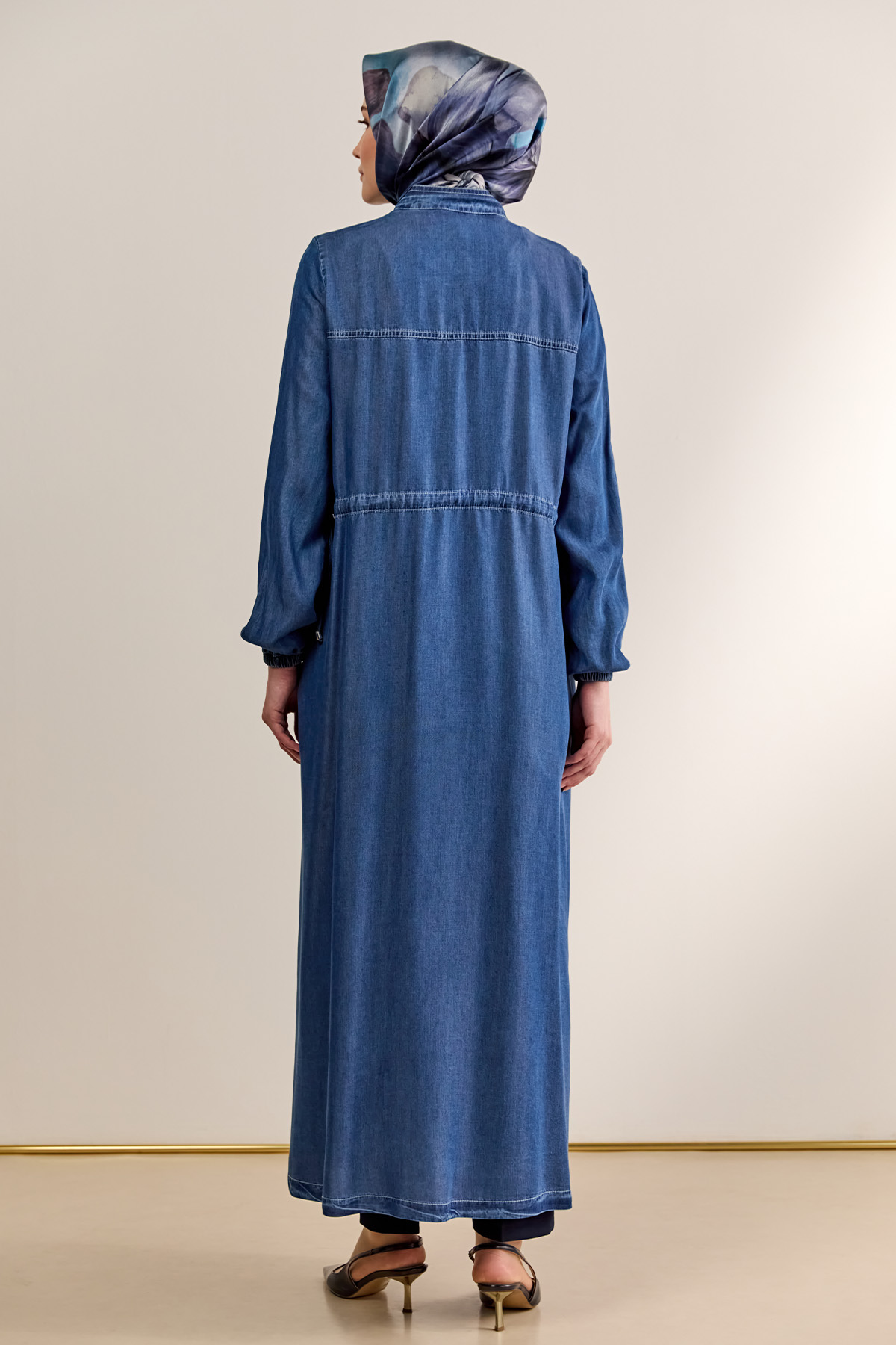 Fermuarlı Oversize Pardesü, Tesettür Giyim