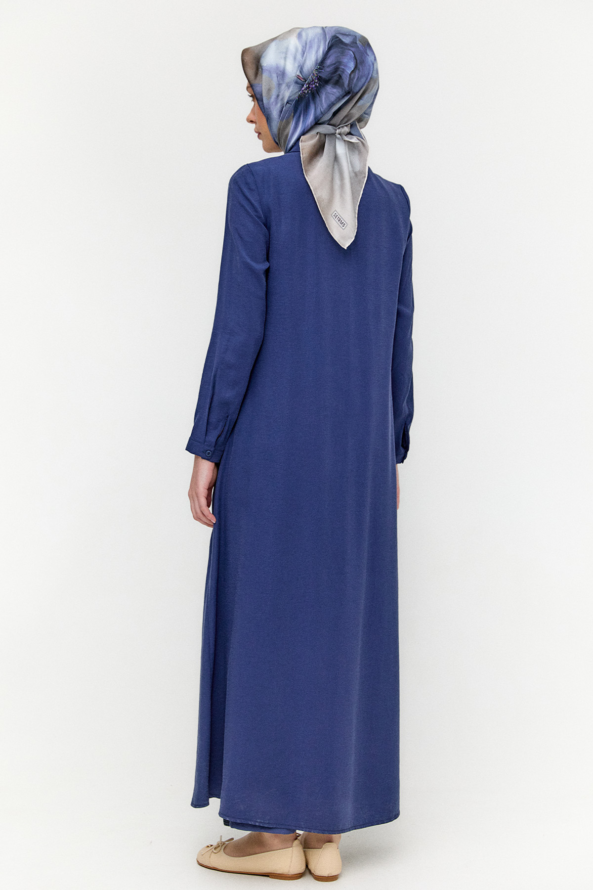 Şerit Detaylı Modal Pardesü, Tesettür Giyim