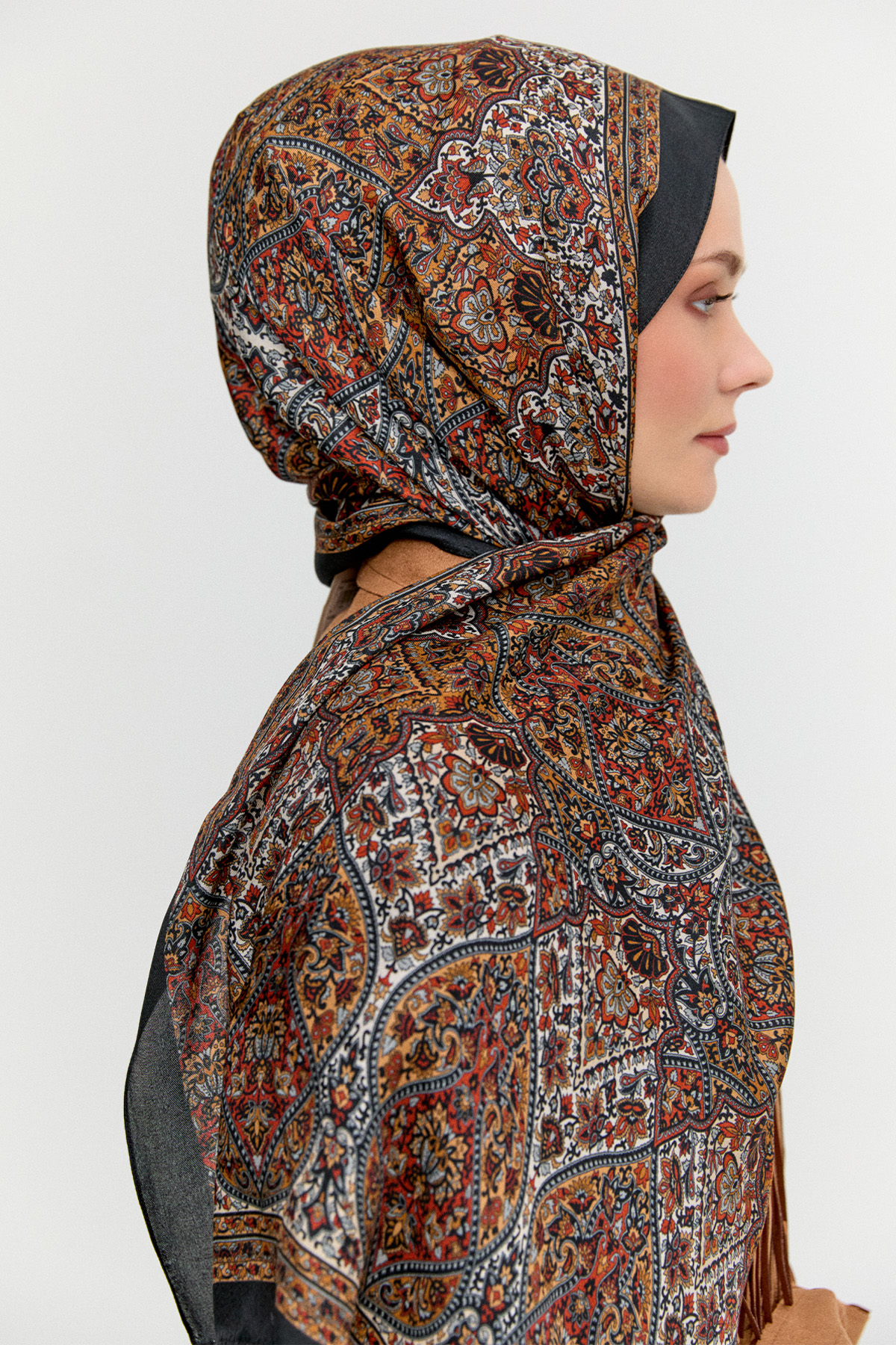 Monokrom Desenli Modal Şal, Tesettür Giyim
