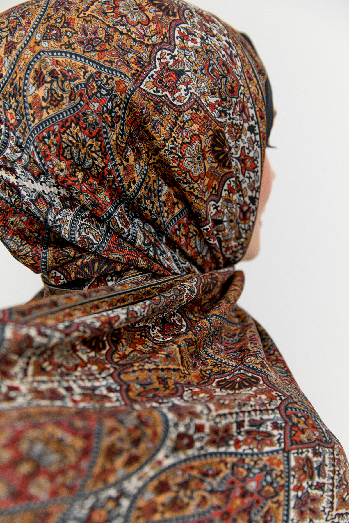 Monokrom Desenli Modal Şal, Tesettür Giyim