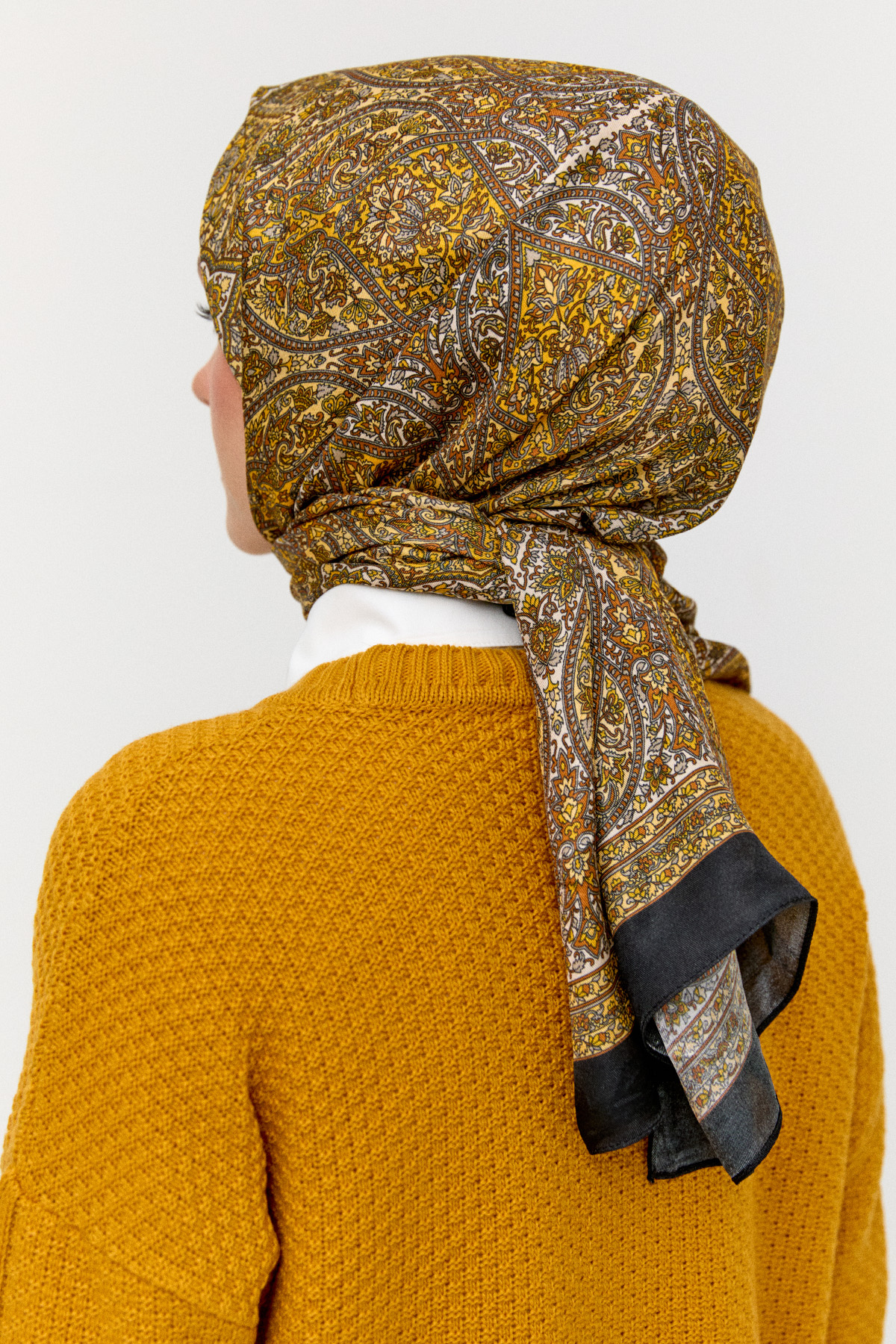 Monokrom Desenli Modal Şal, Tesettür Giyim