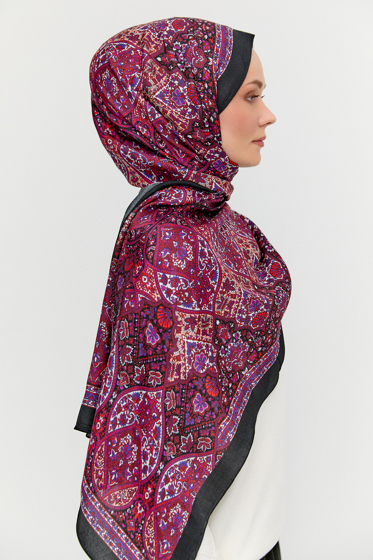 Monokrom Desenli Modal Şal, Tesettür Giyim