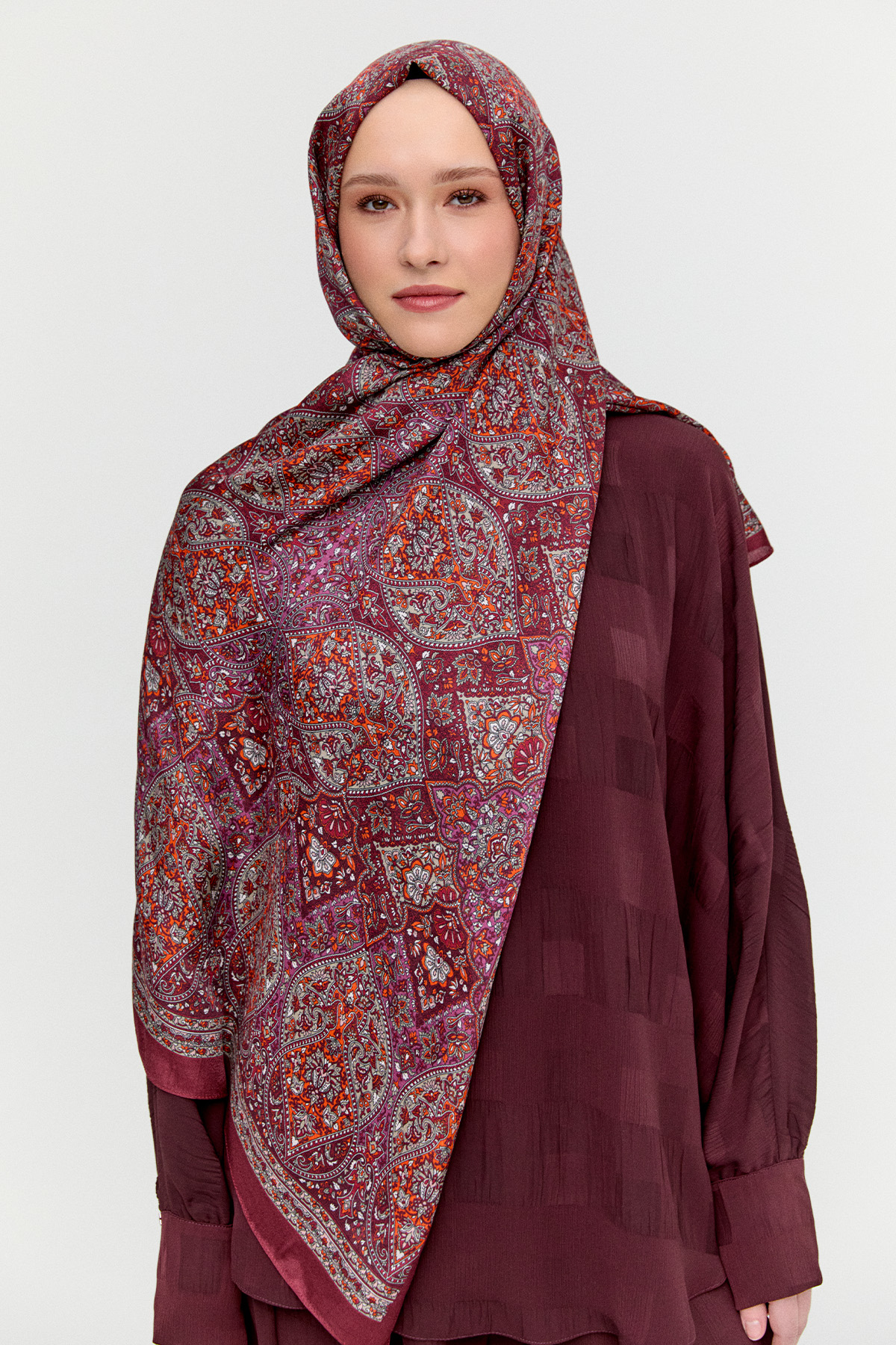 Monokrom Desenli Modal Şal, Tesettür Giyim