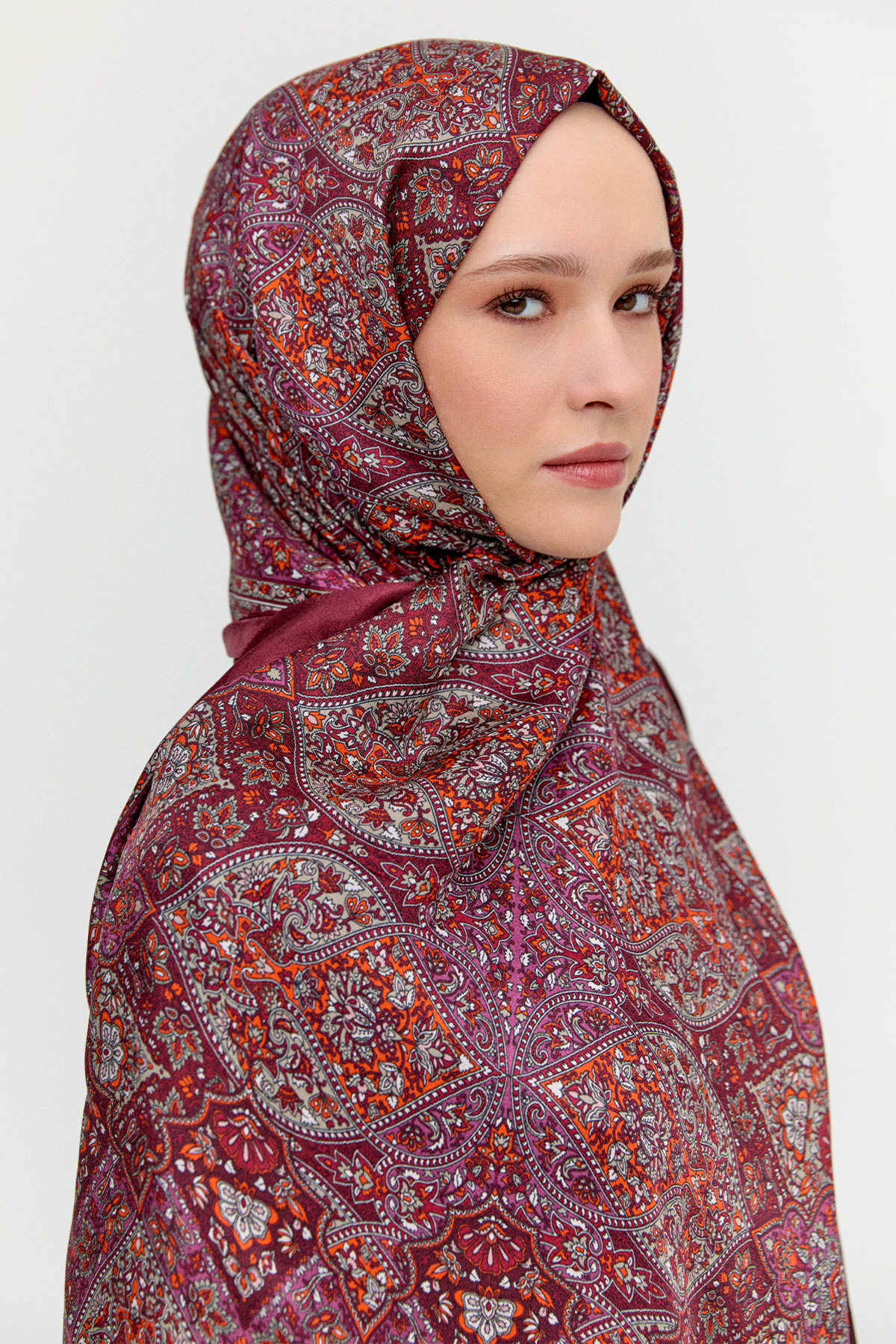 Monokrom Desenli Modal Şal, Tesettür Giyim