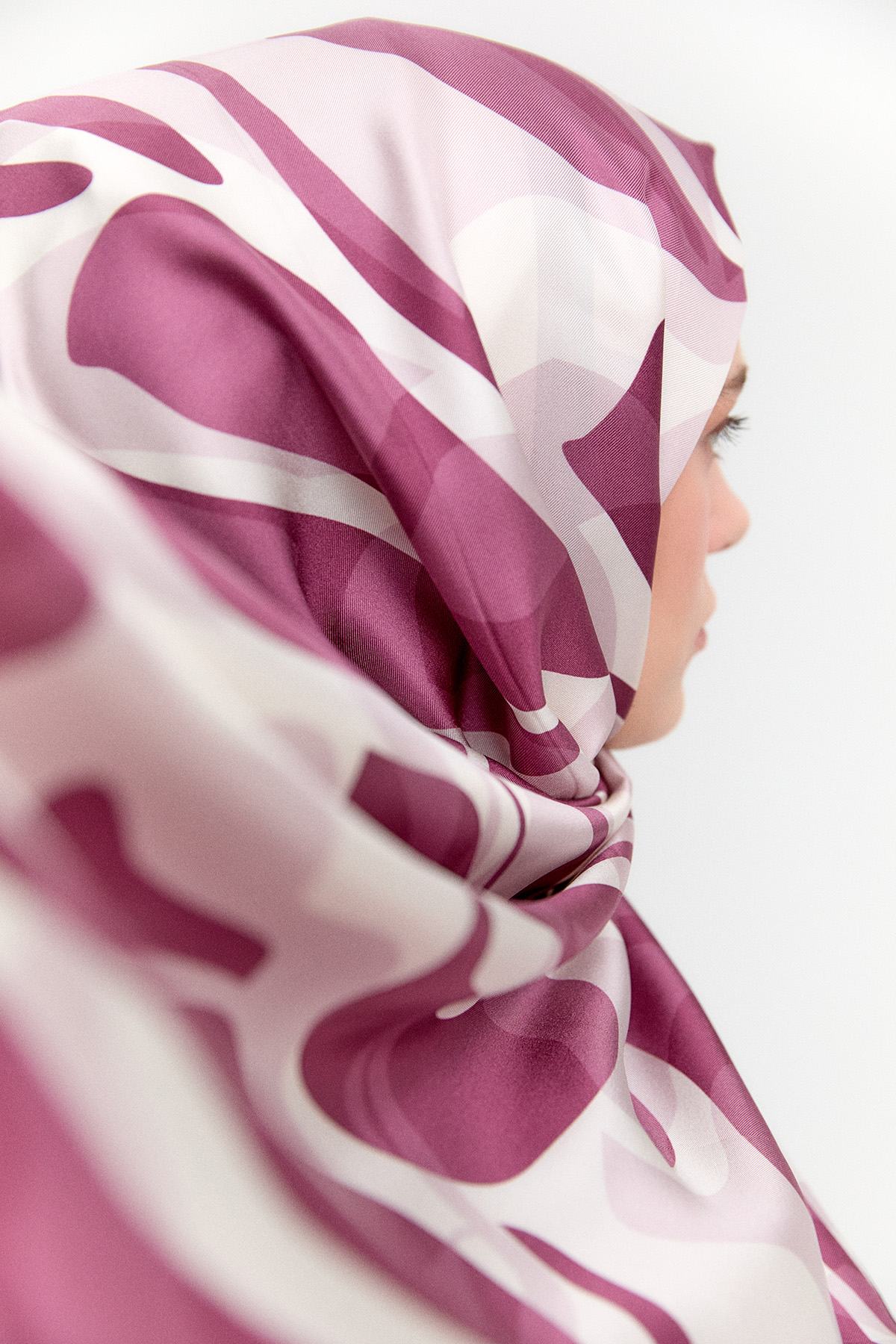 Oval Desenli Twill İpek Şal, Tesettür Giyim