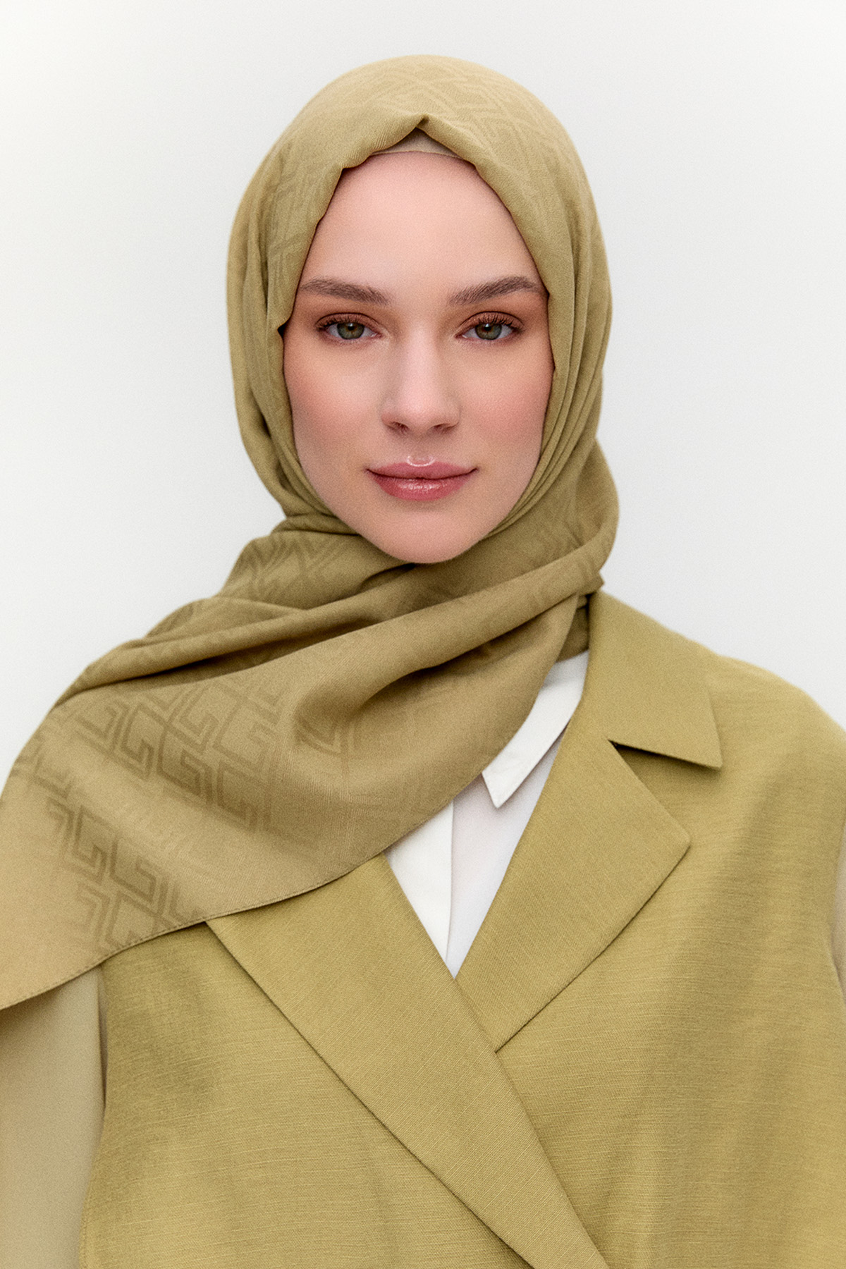 Geometriksel Jakarlı Viskon Şal, Tesettür Giyim